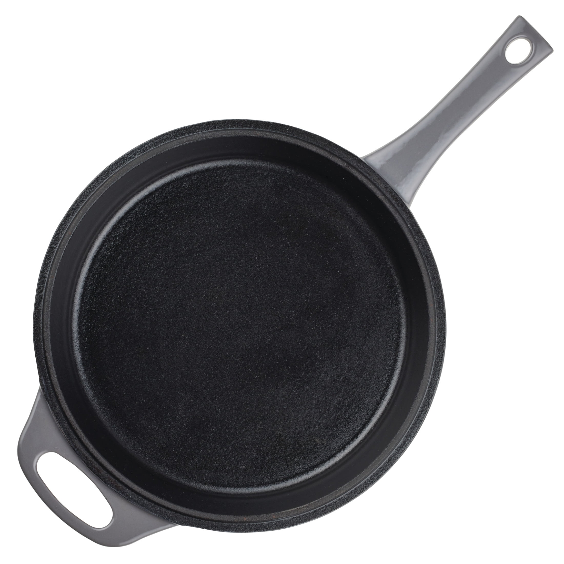 Rachael Ray Enameled Cast Iron 3-in-1 Dutch Oven Skillet Saute Combo, 4 Quart, Gray