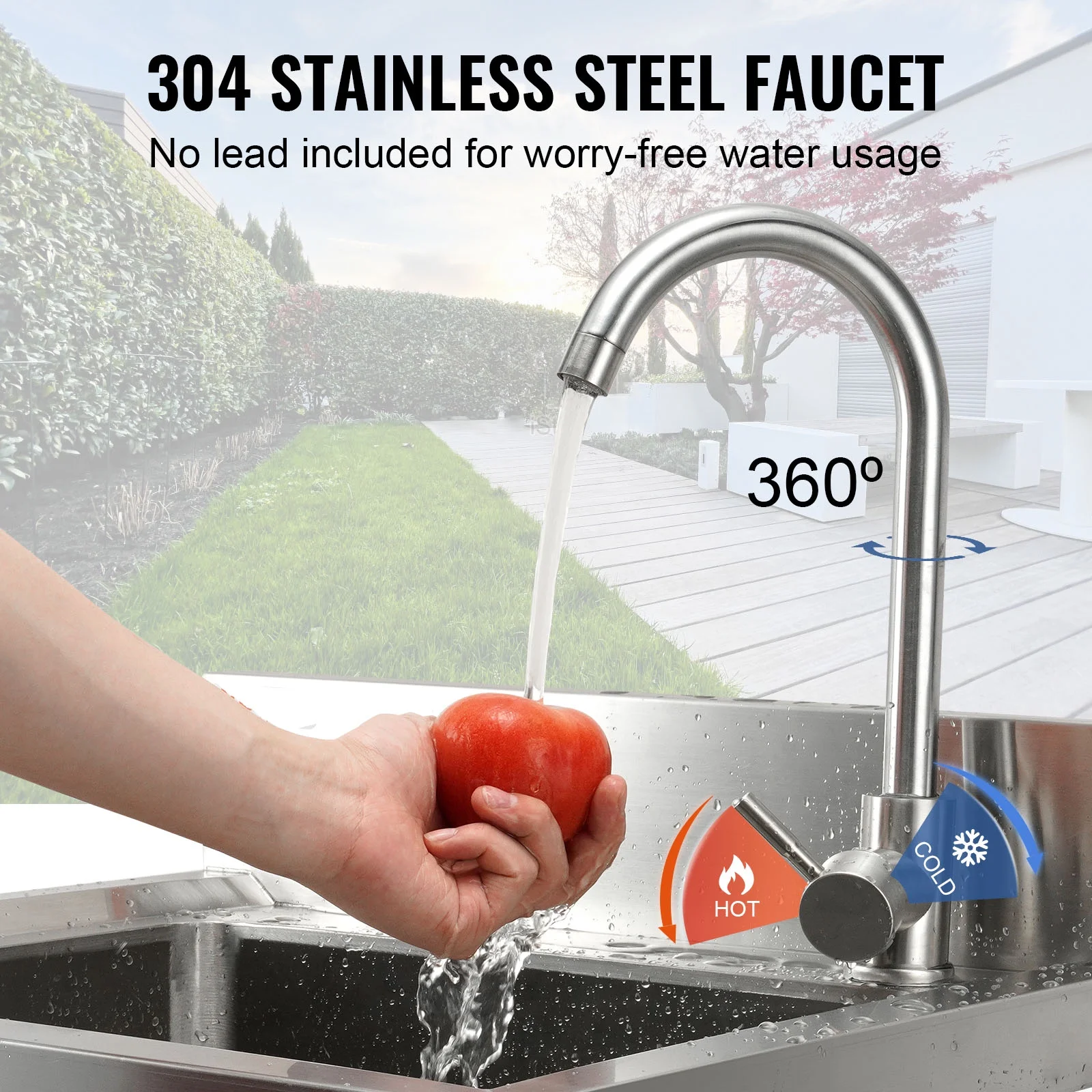 BENTISM S1 Stainless Steel 16 Inch Freestanding Single Bowl Sink