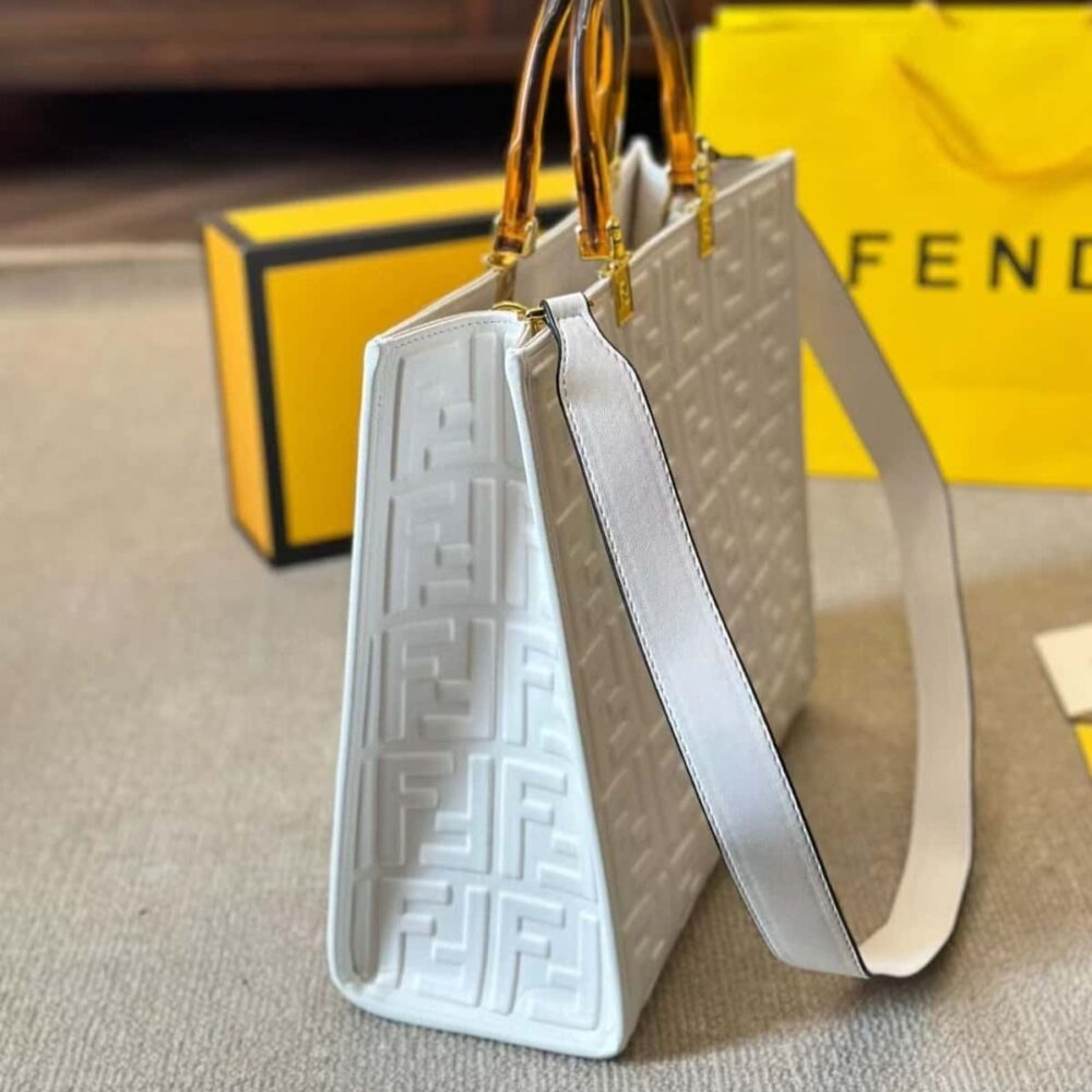 Fendi Sunshine Medium Bag White 13.8 Inches 8BH386AMCVF0QVL