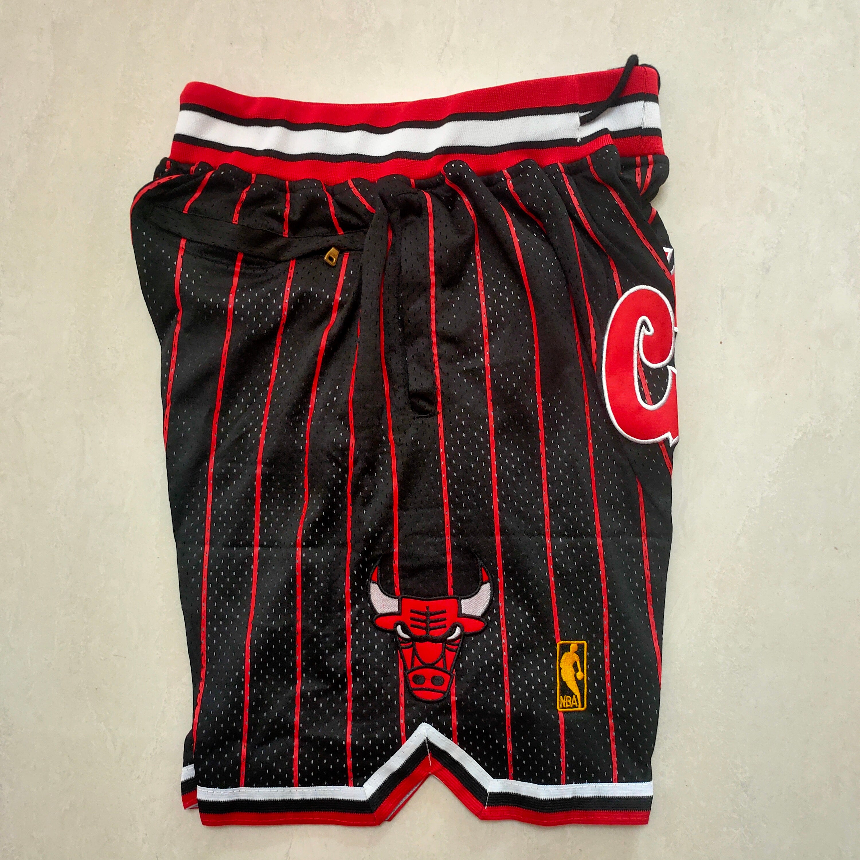 Chicago Bulls Black 10th Anniversary Red Stripe Pocket Pants