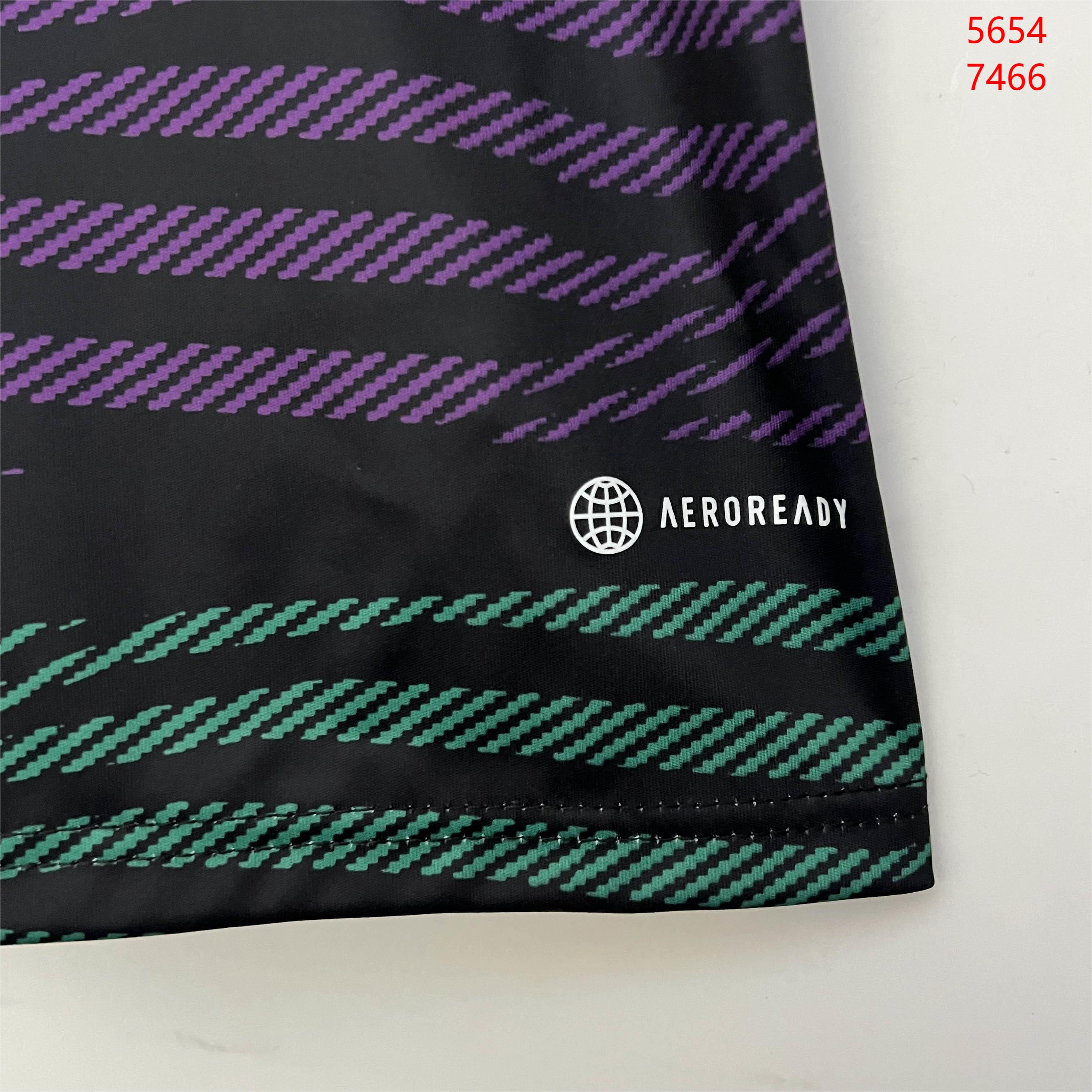 2023/24 Real Madrid Training Kit Green and Purple Striped Football Jersey