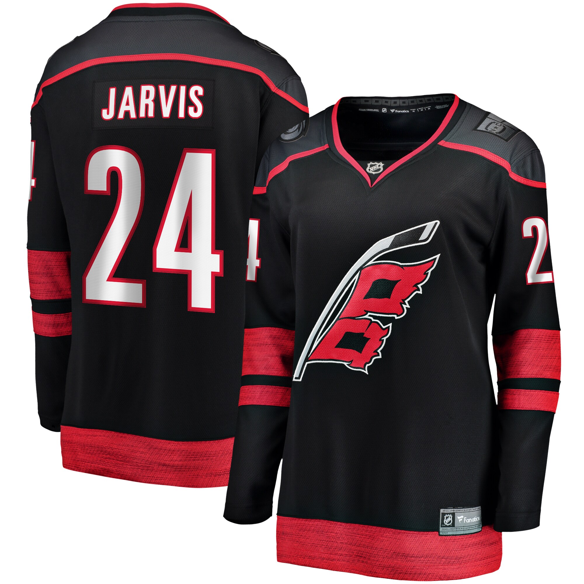 Seth Jarvis Carolina Hurricanes Fanatics Women’s Home Breakaway   Jersey – Black