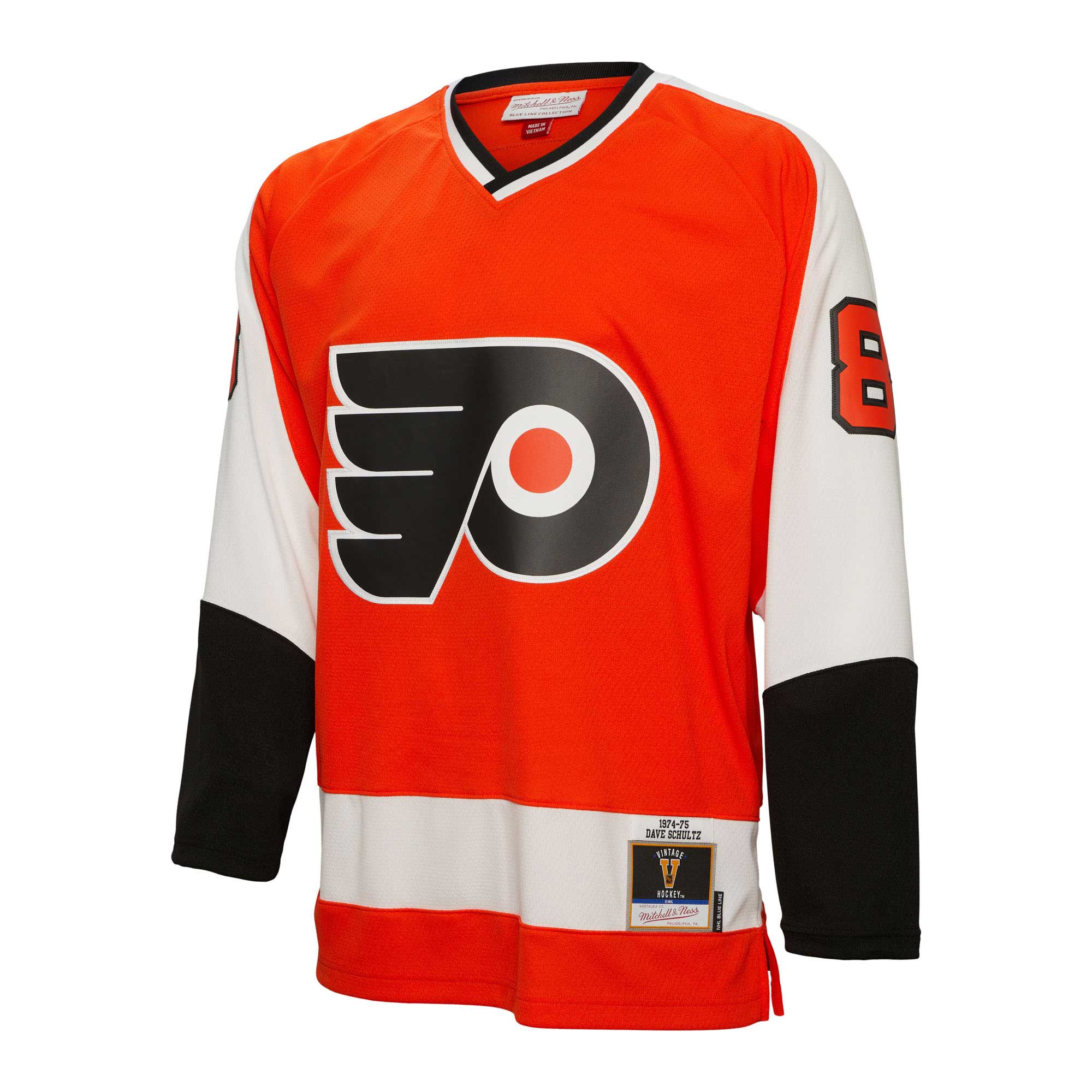 Dave Schultz Philadelphia Flyers Mitchell & Ness  1974/75 Blue Line   Jersey – Orange