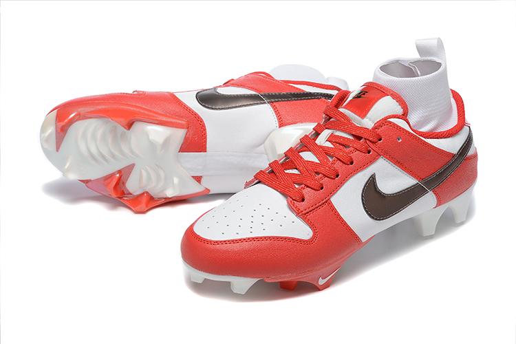 New full knitted shock-absorbing, non-slip and wear-resistant rugby shoes white and red