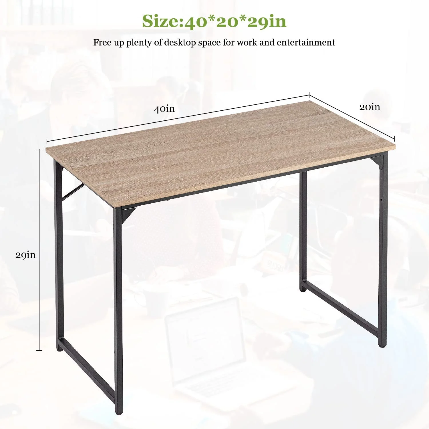32/39/47 inch Computer Desk Study Writing Table, Adjustable feet, Modern Furniture for Home Office (1, Brown, 32 inch)