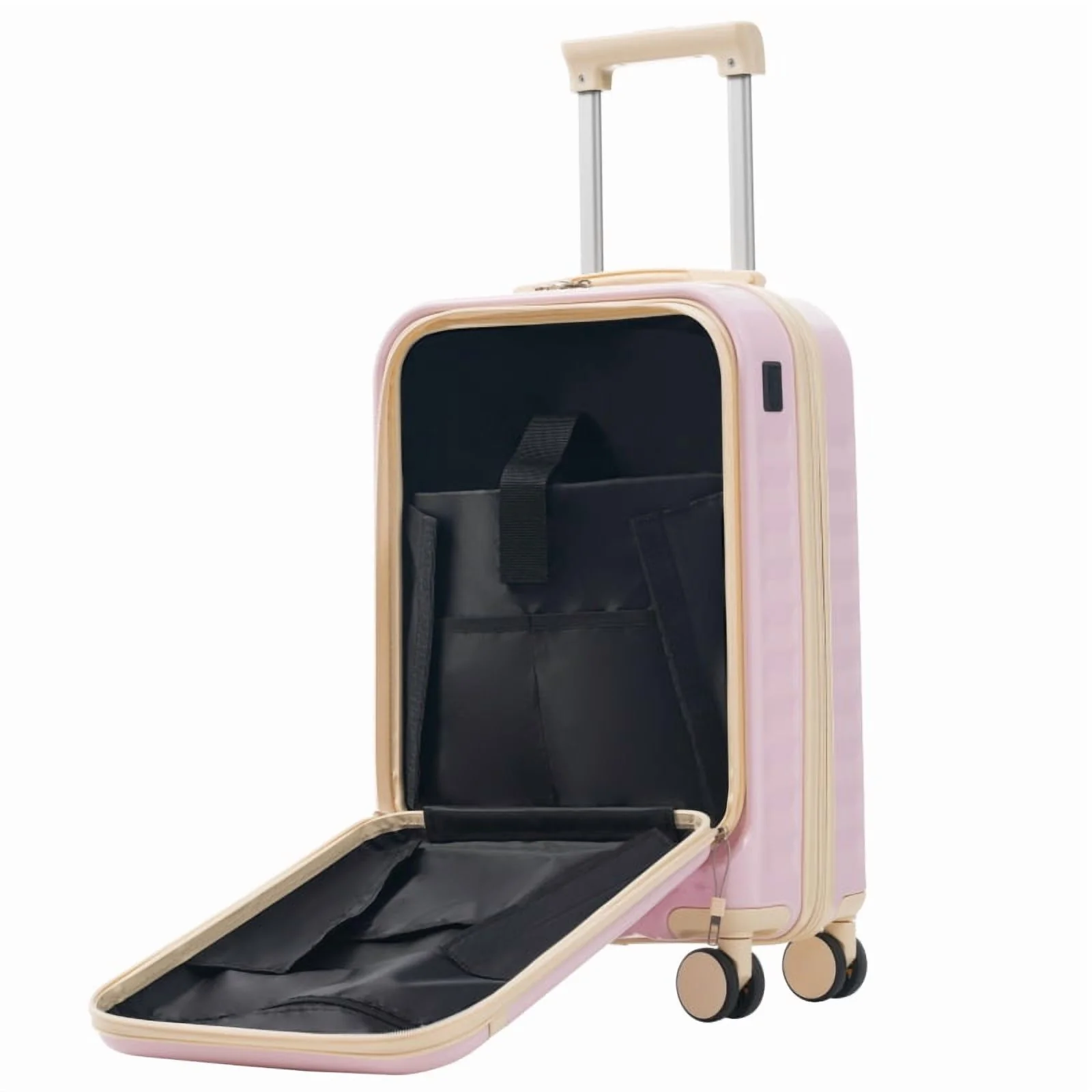 Front Opening Luggage Set 3 Piece, Hardside Carry on Suitcase with USB Port, Expandable Luggage with Handle Bag Spinner Wheels TSA Lock