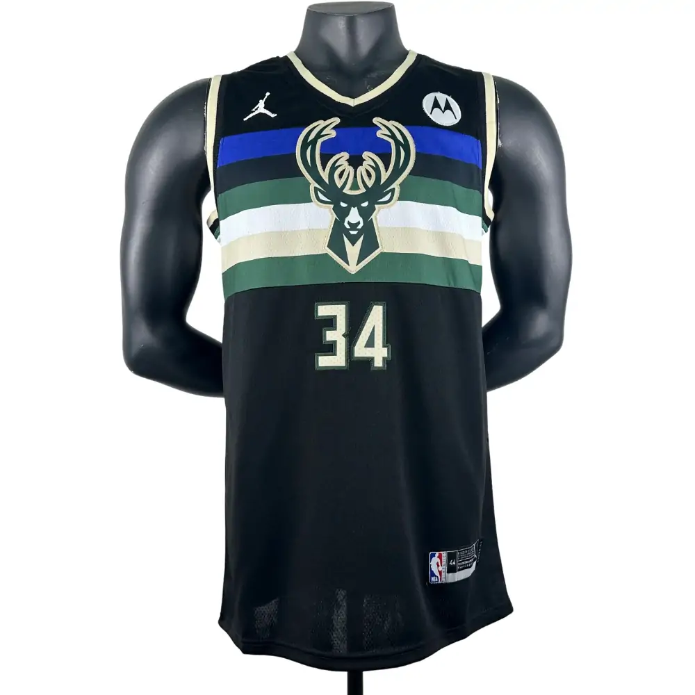 Embroidered Bucks Jumpman No. 34 Giannis Antetokounmpo
