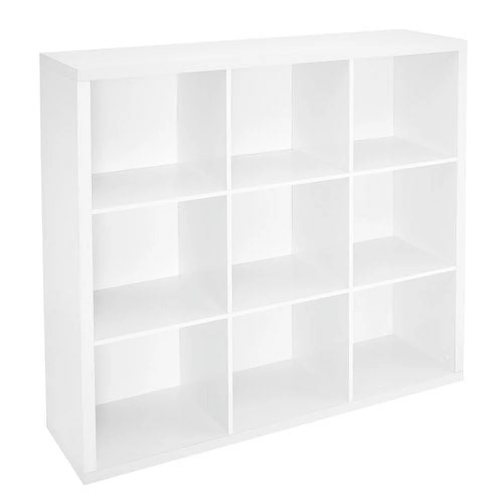 ClosetMaid 9 Cube Storage Shelf Bookshelf Organizer with Back Panel, Gray