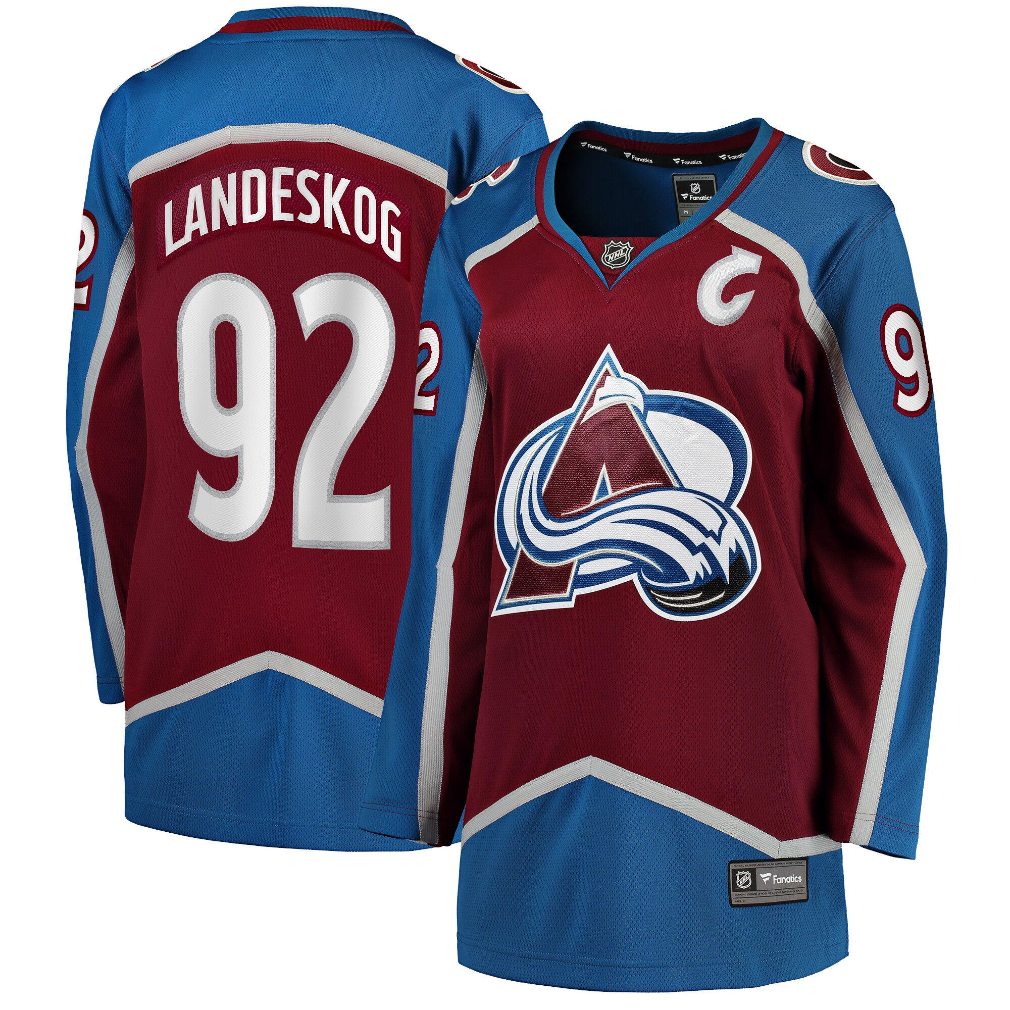 Gabriel Landeskog Colorado Avalanche Fanatics Women’s Captain Patch Home Breakaway   Jersey – Burgundy