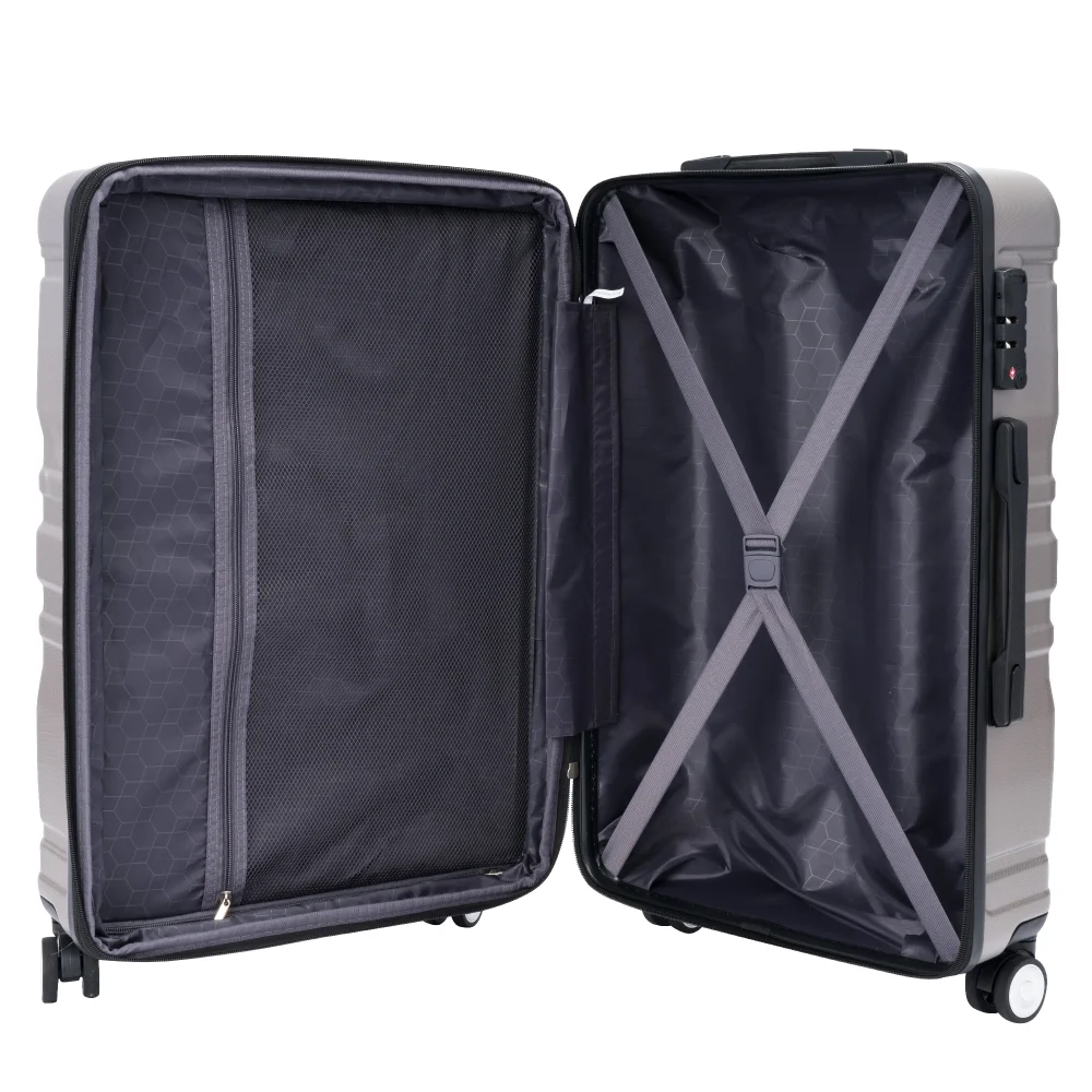 Luggage Suitcase 3 Piece Sets, New Model Expandable ABS Hardshell Luggage, Lightweight Carry-on Suitcase Sets with Spinner Wheels & TSA Lock, 20''/ 24''/ 28'', Blue Gray
