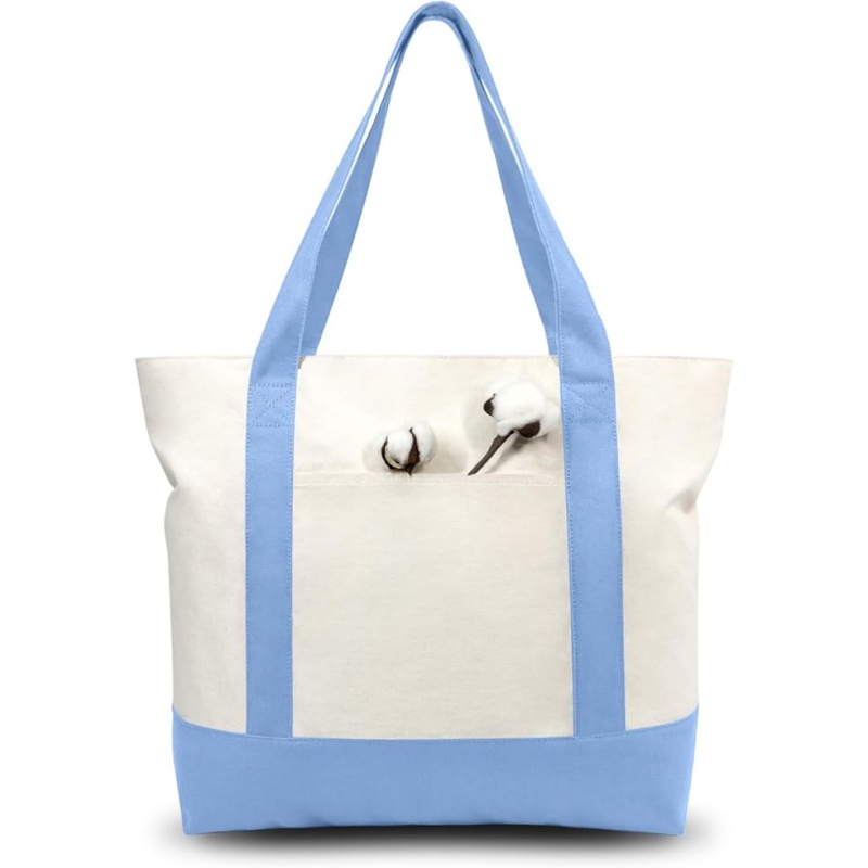 CANVORY 1-Pack Canvas Tote Bag with an External Pocket