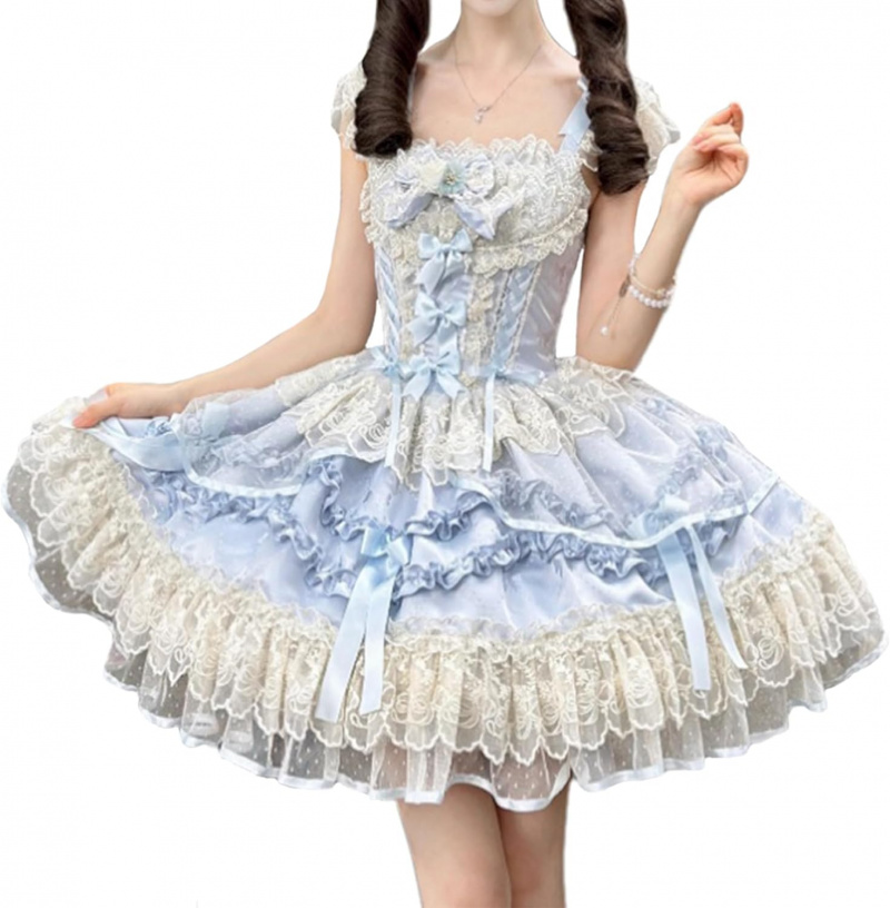 Teens Sleeveless Lolita Dress Japanese Style Sweet Bows