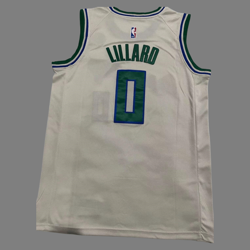 Milwaukee Bucks #0 Damian Lillard Men's Cream Basketball 2023-2024 seasonJersey