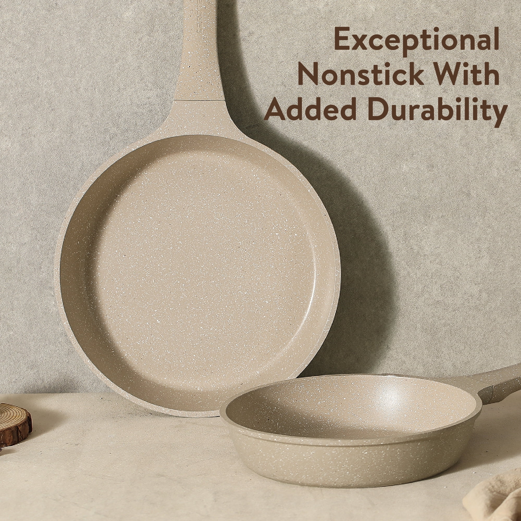 Carote 13 Pcs Nonstick Cookware Sets, Non Stick Pots and Pans Set, Induction Cookware, Taupe