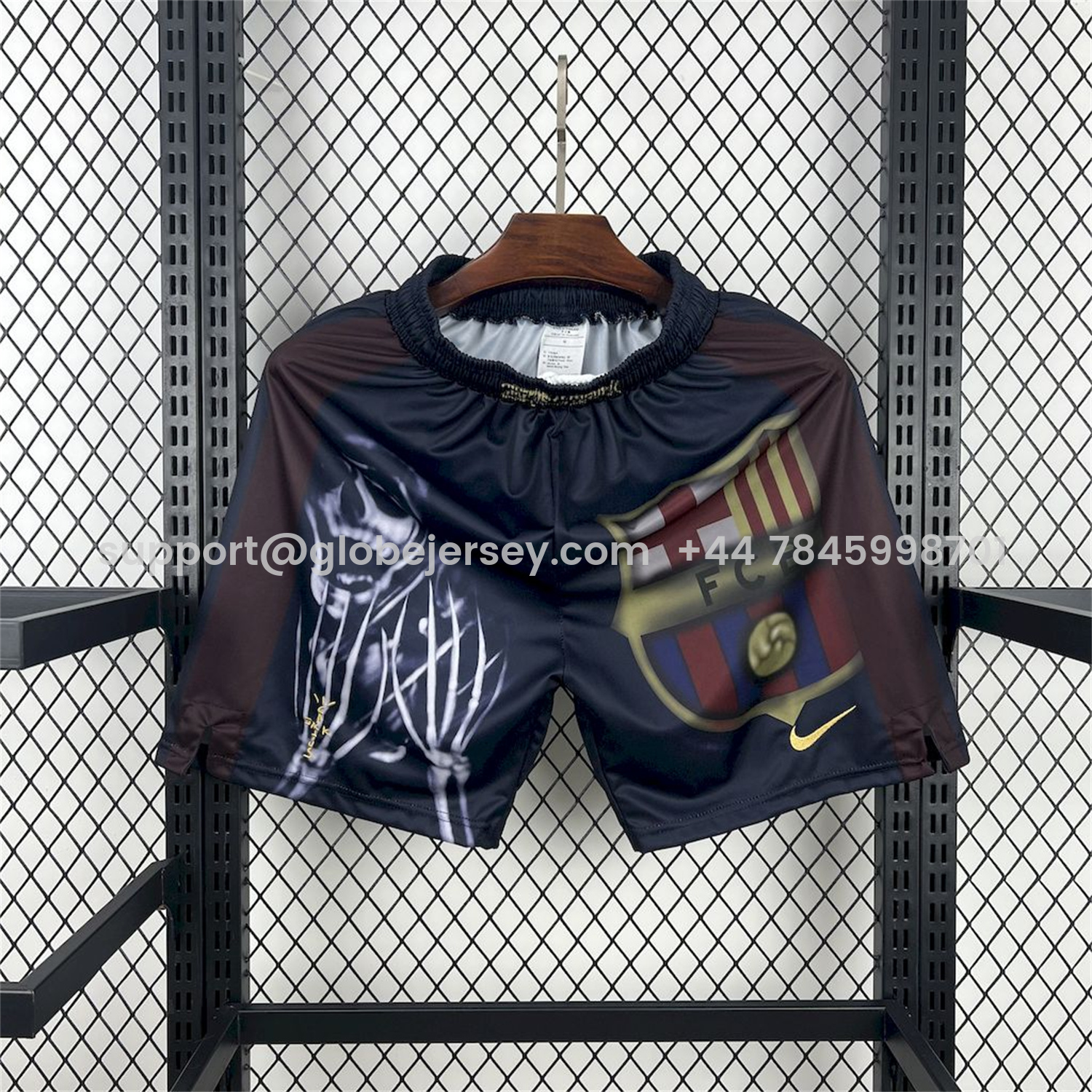 Barcelona x Travis Scott 25-26 Black Skeleton Shorts