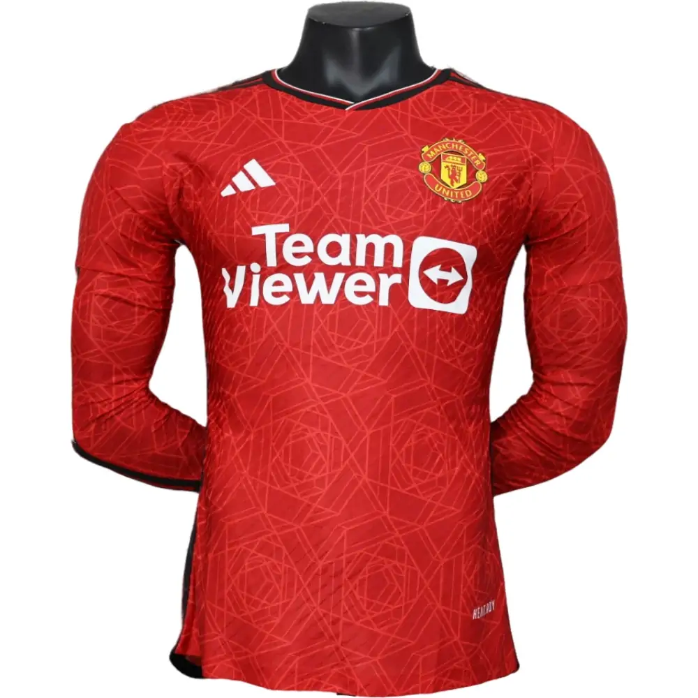 2023/24 Manchester United Home Long Sleeve Shirt - Player Version
