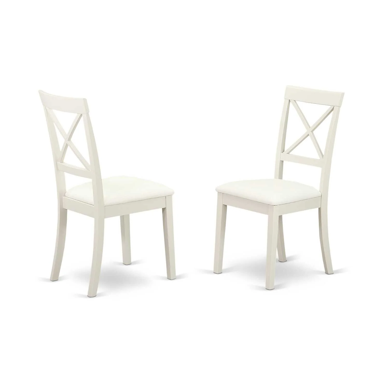 OXBO5-LWH-LC 5-Piece Dinette table set - Table and 4 faux leather seat dining chairs in linen white finish