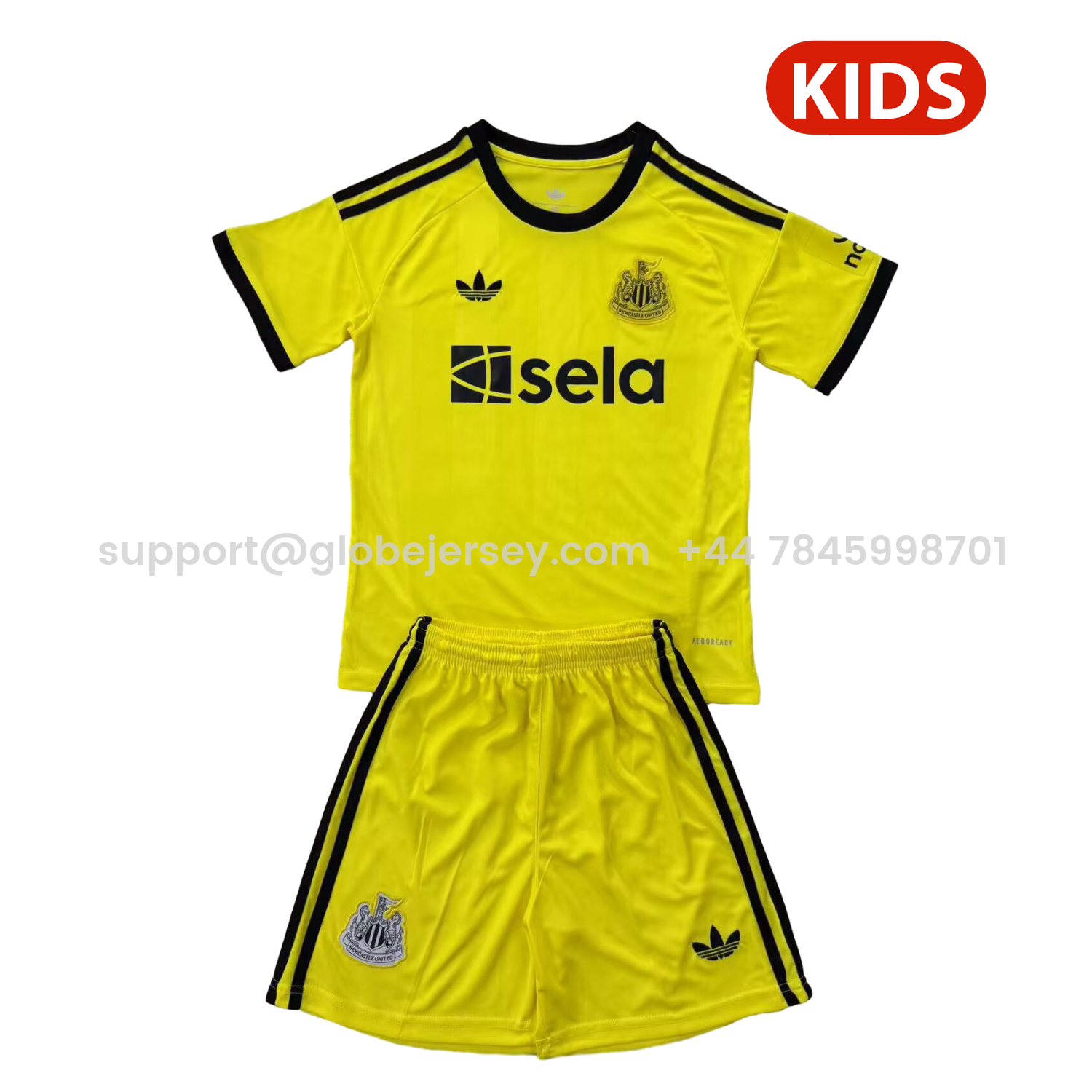 Newcastle United 25-26 Yellow Goalkeeper Kids Kit