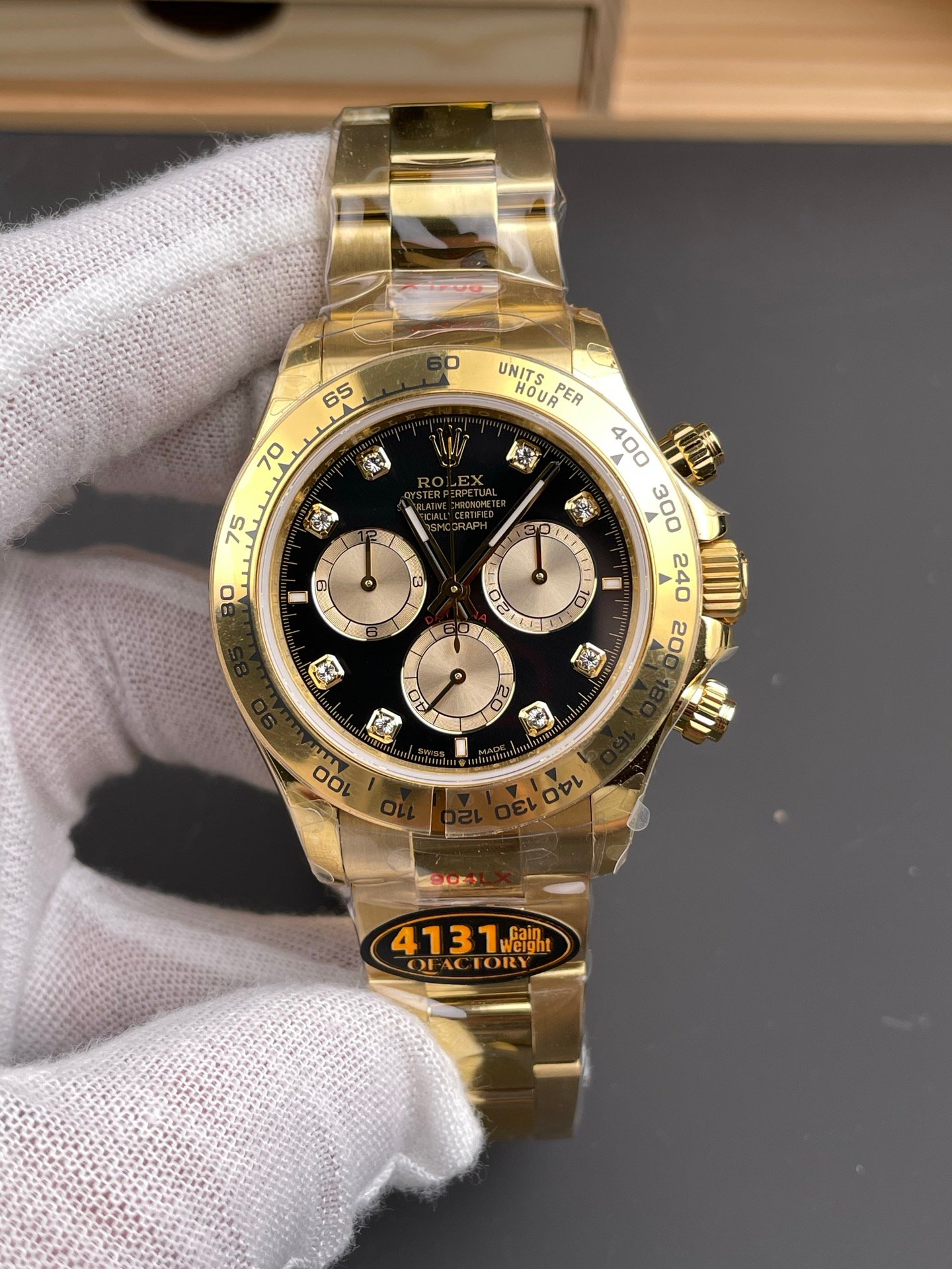 Rolex Daytona Full Gold Black Diamond