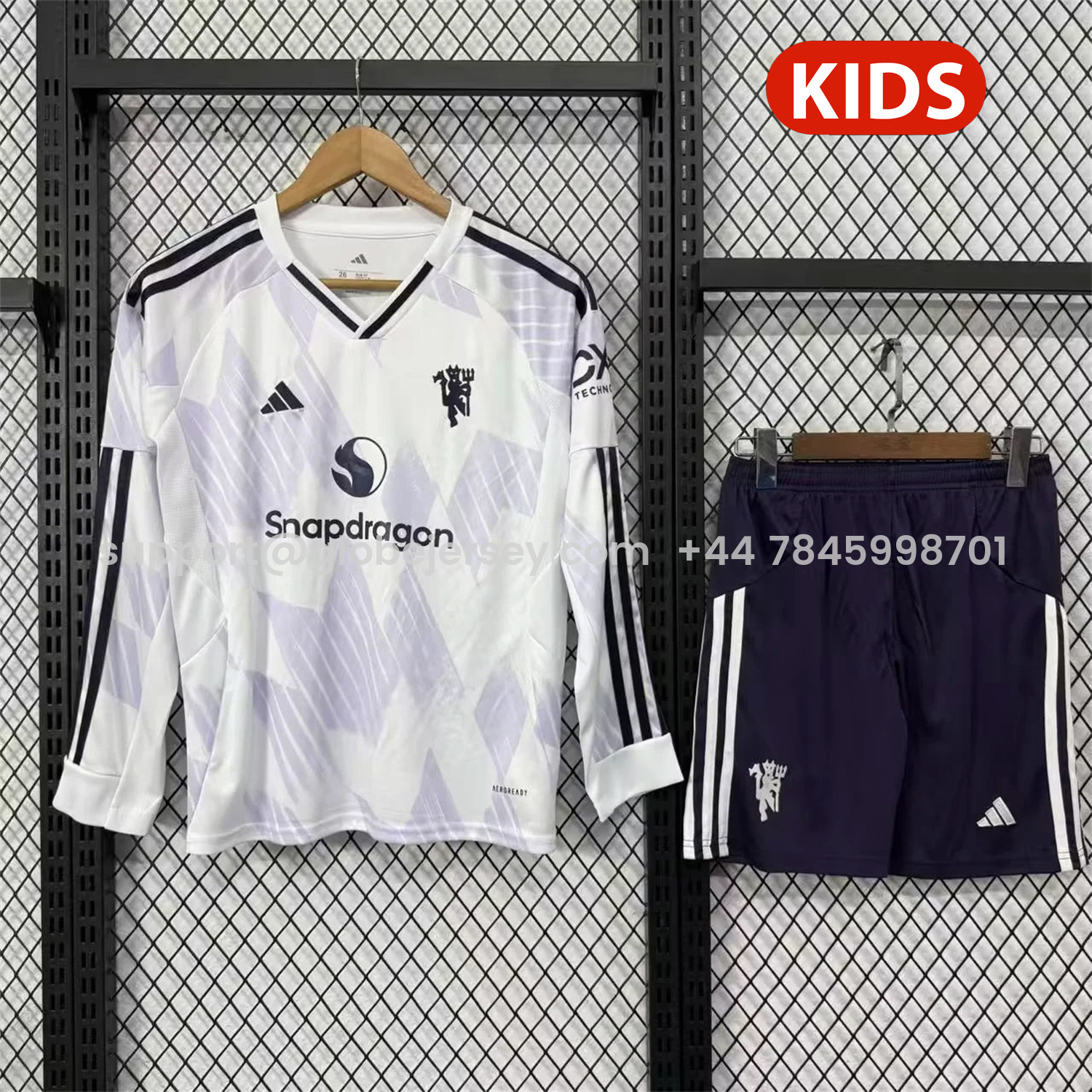 Manchester United 25-26 Away Long Sleeves Kids Kit