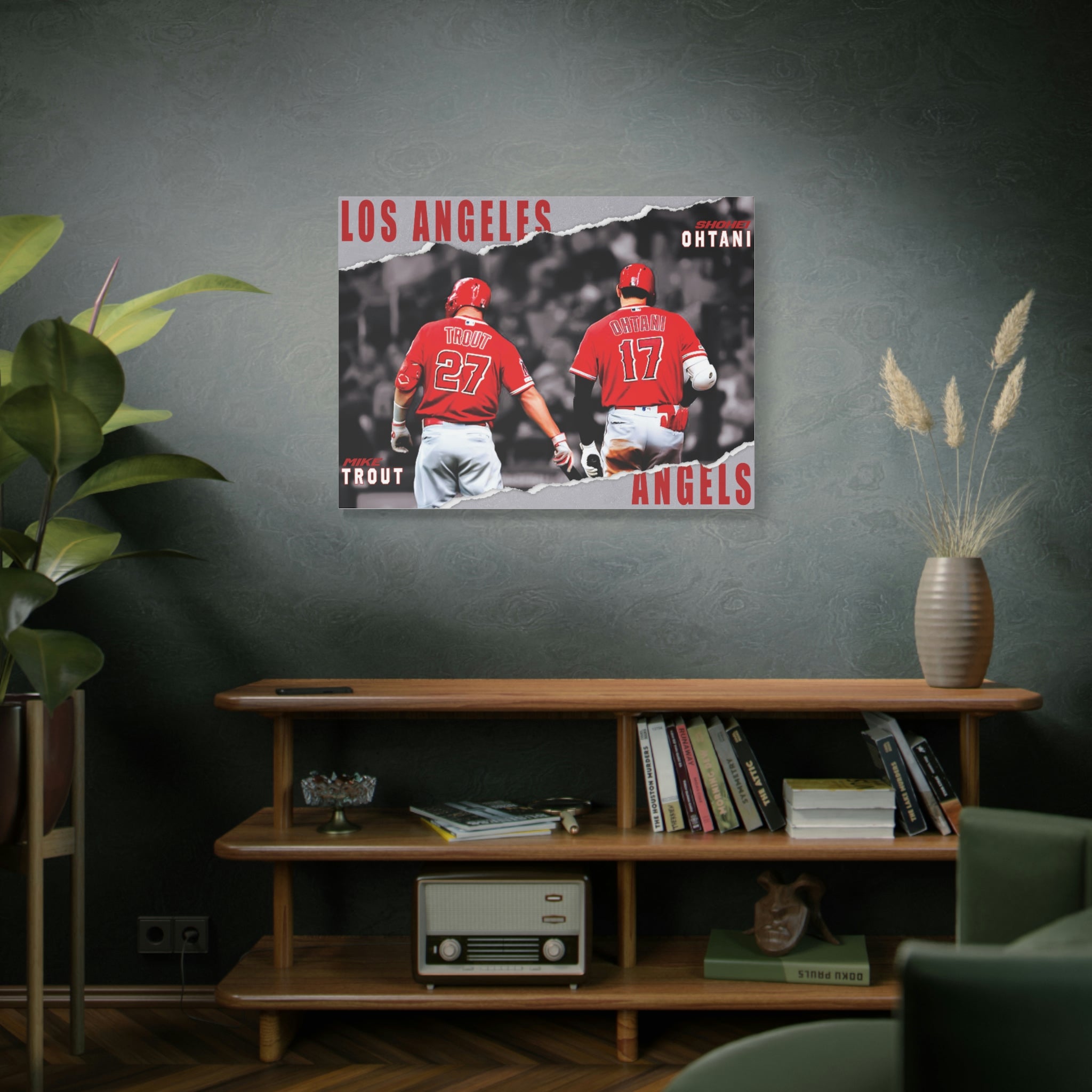 Mike Trout & Shohei Ohtani Los Angeles Angels MVP Teammates Premium Wall Art Canvas Wrap