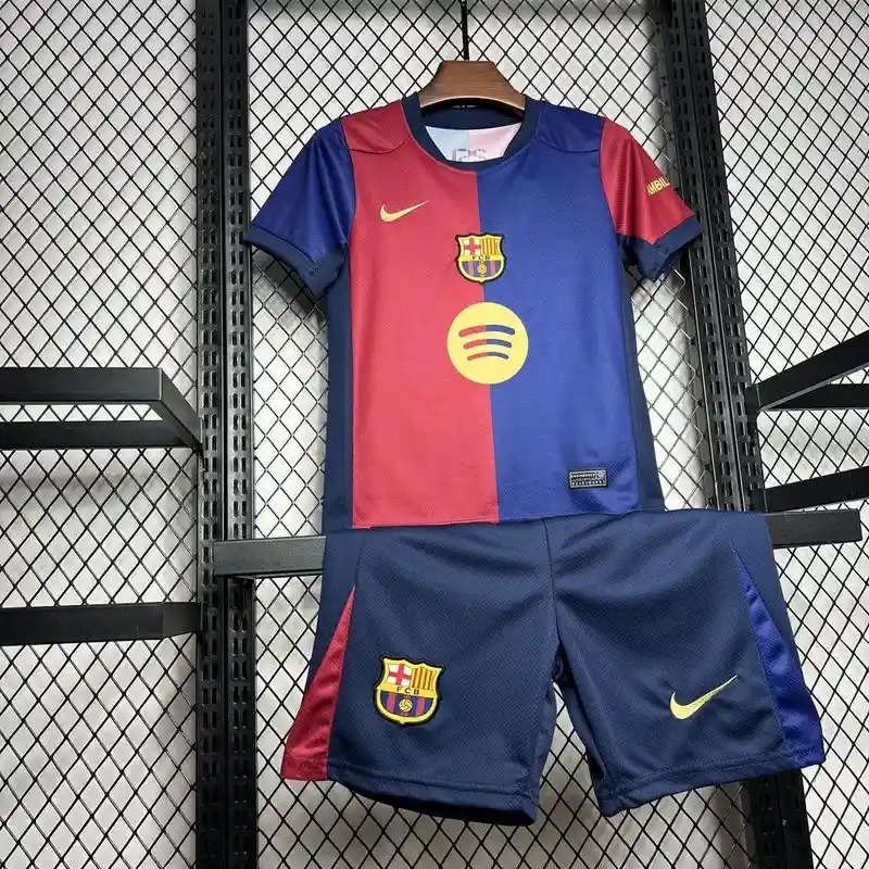 2024/2025 Kids Size Barcelona Home Football Shirt 1:1 Thai Quality(Big Sponsor)