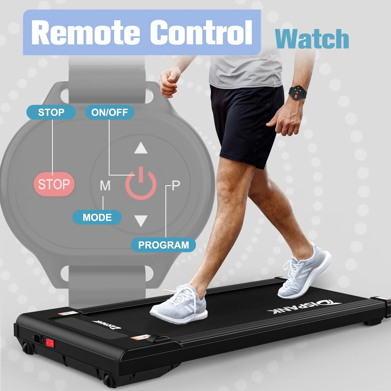 Under Desk Treadmill DISPANK 2 in 1 Walking Pad, Walking Treadmill for Home and Office, Remote Control and Large LED Dispaly, Speed Range 0-4MPH