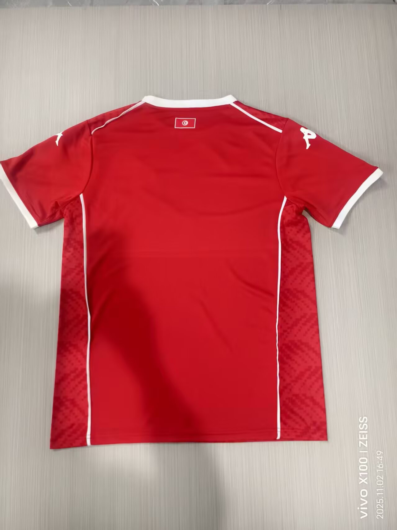 2025-26 Tunisia Home Red Jersey - Fans Edition