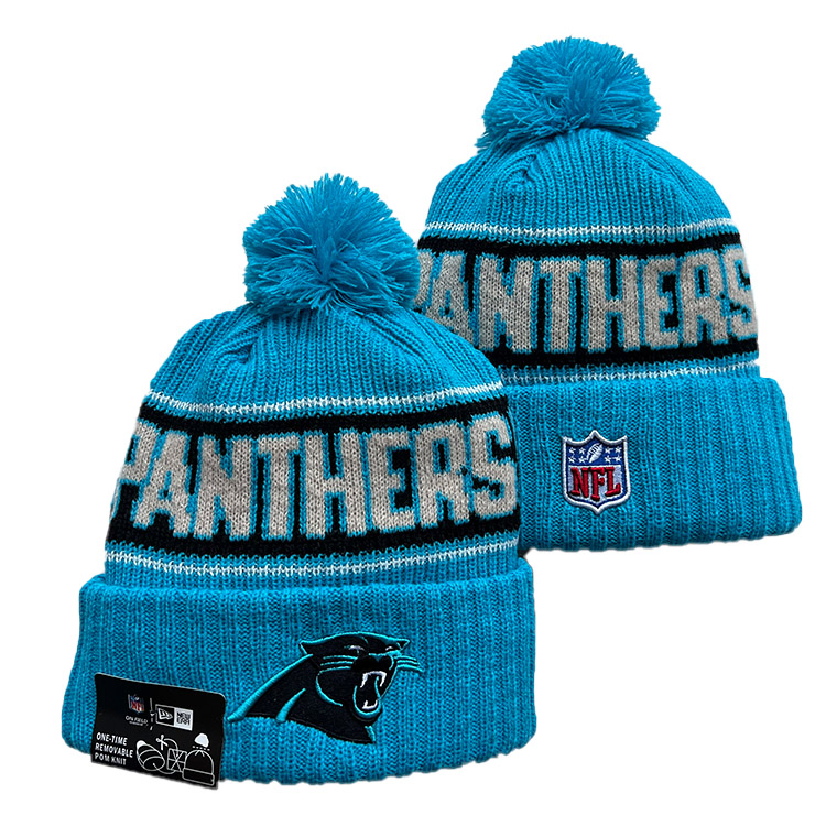 Carolina Panthers Cuffed Knit Hat with Pom