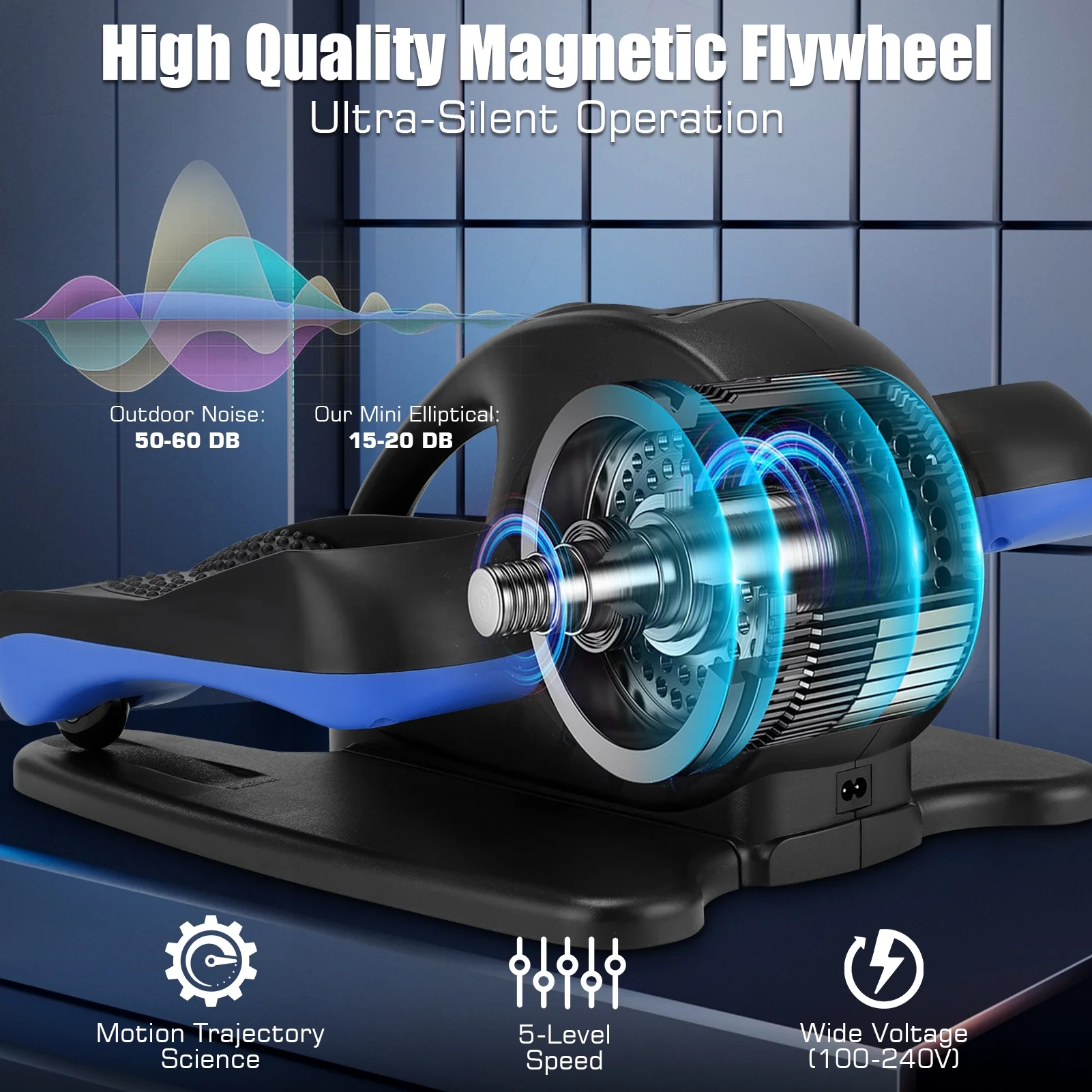 Elliptical Machine, Under Desk Elliptical with Remote Control, Quiet Home Ellipse Exerciser for Seniors