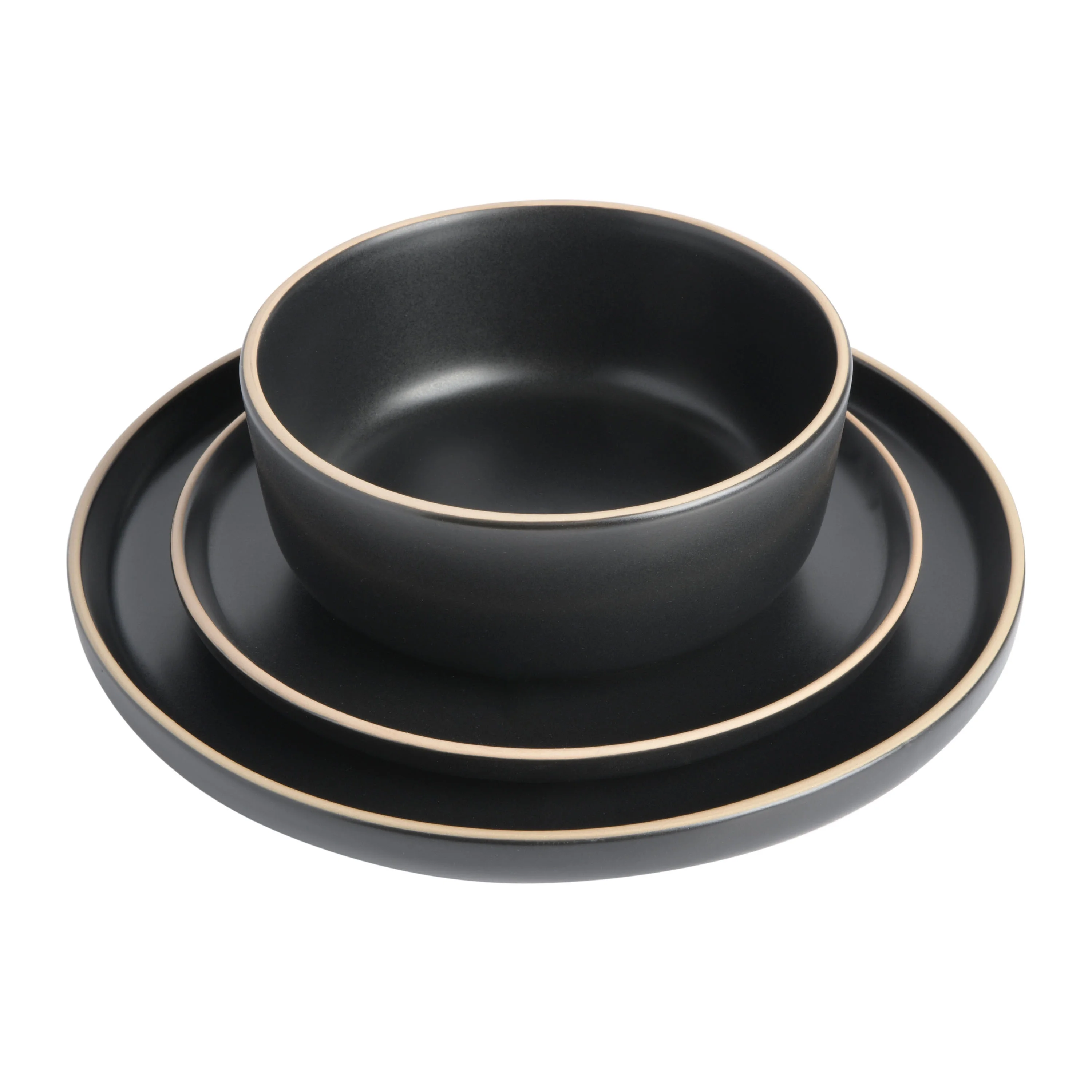 Gibson Home Zuma 18 Piece Dinnerware Set - Black