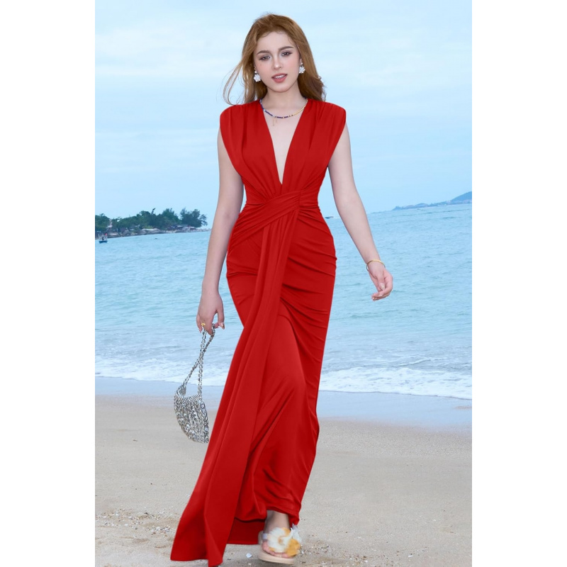 Women's Elegant Sleeveless Deep V Neck