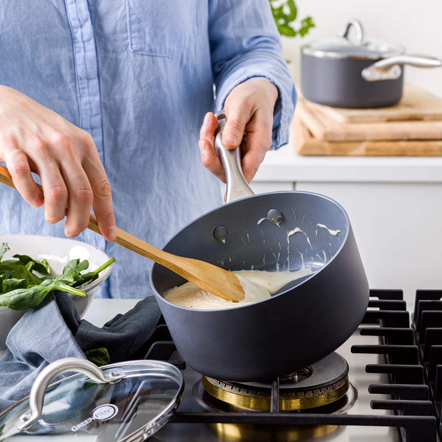 GreenPan 18-Piece Cookware Pots and Pans Set Lima, Ceramic Nonstick, Oven & Dishwasher Safe, Bakeware