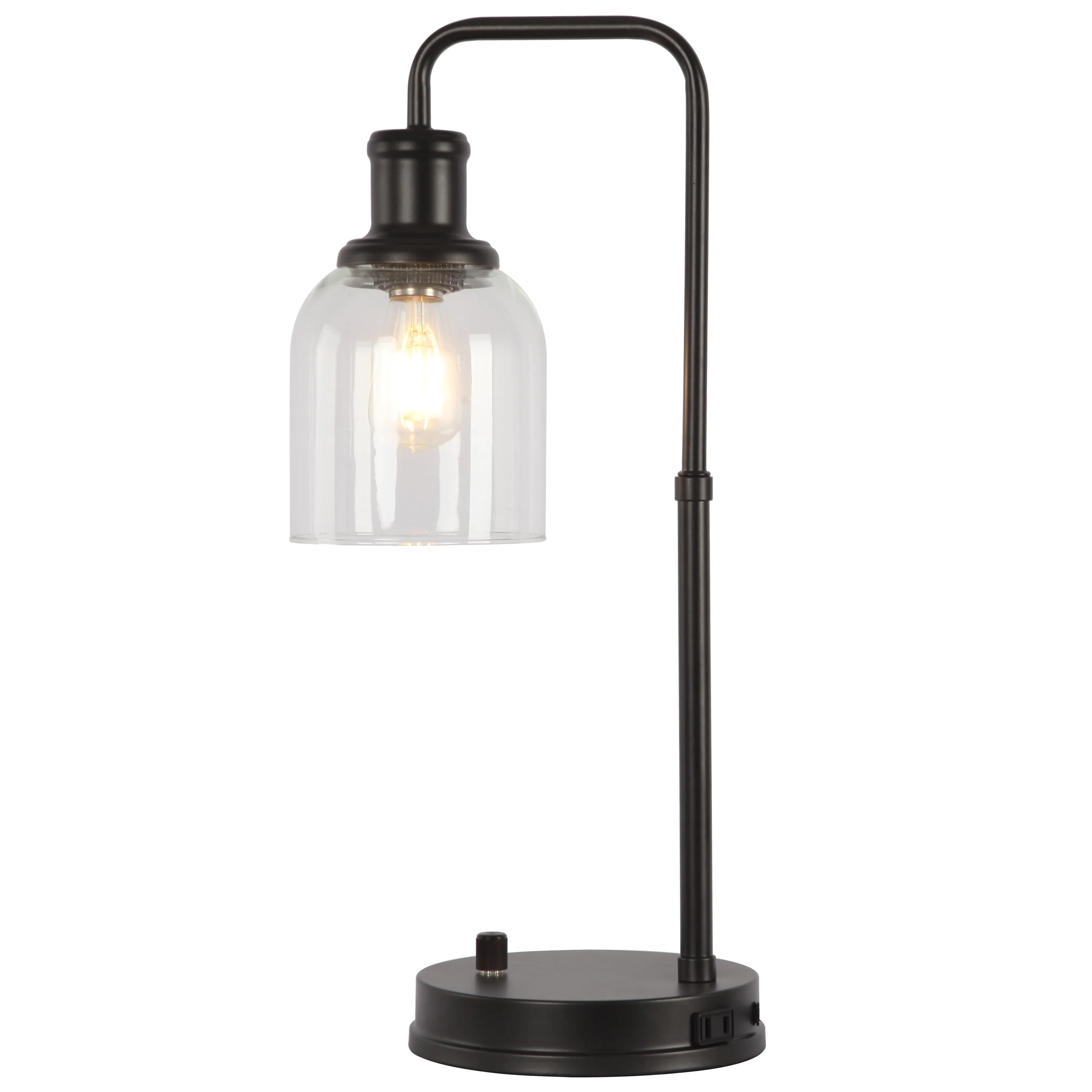Better Homes & Gardens Antique Bronze Desk Lamp with AC Outlet, Bronze Finish