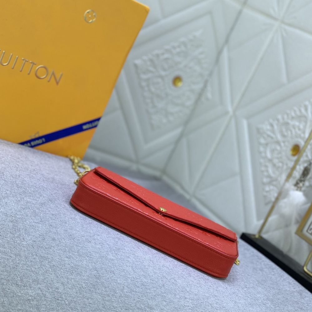Louis Vuitton Pochette Félicie Monogram Empreinte  Rouge Louis 8.3 Inches M25793
