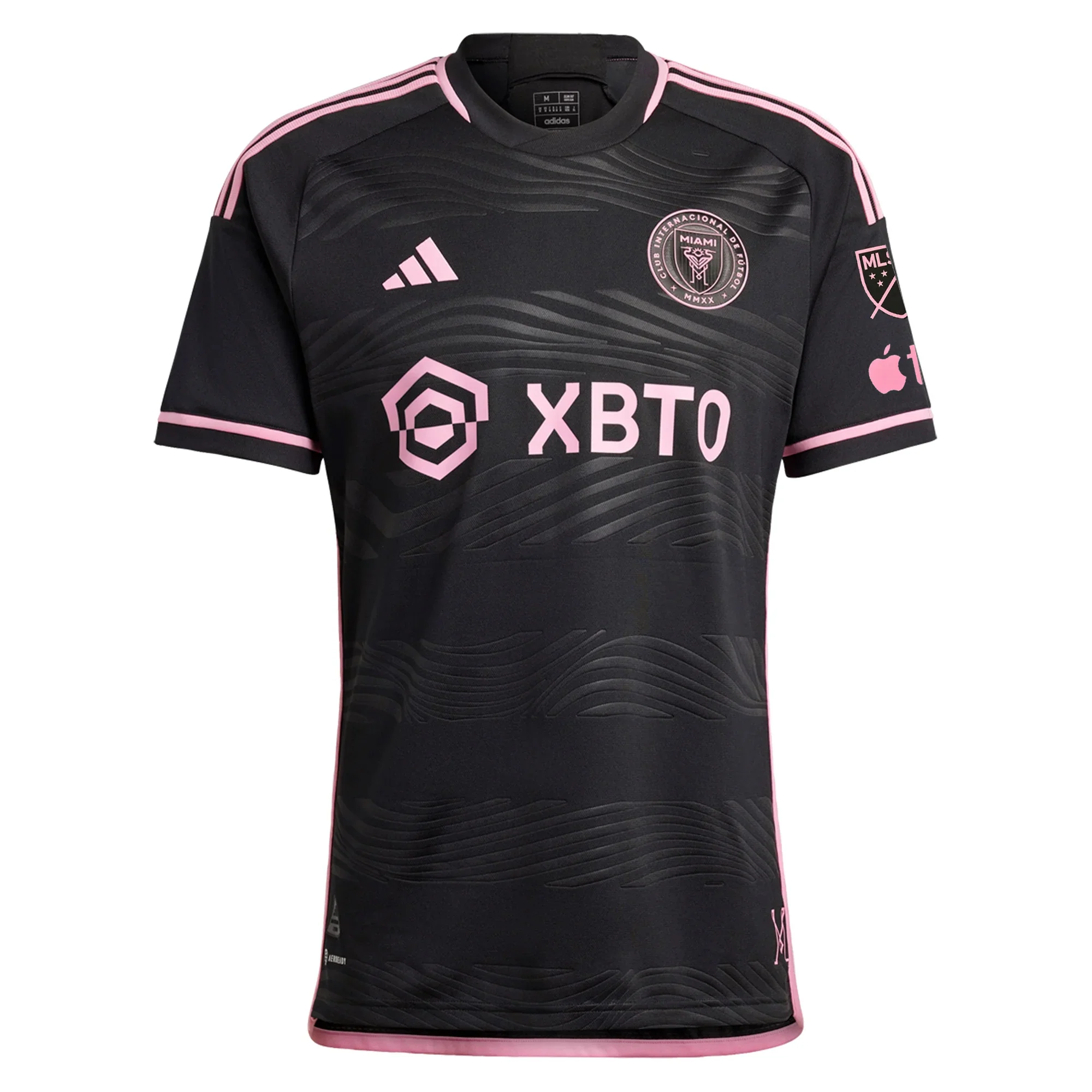 adidas Inter Miami Lionel Messi Authentic Player Version Away Jersey 23/24 w/ MLS Patches (Black/Pink)