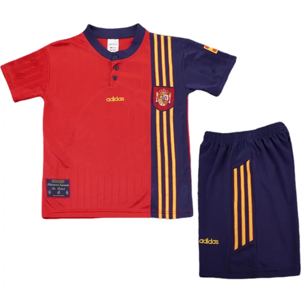 1996 Red Spanish Home Retro Children's Jersey Set - Fans Edition