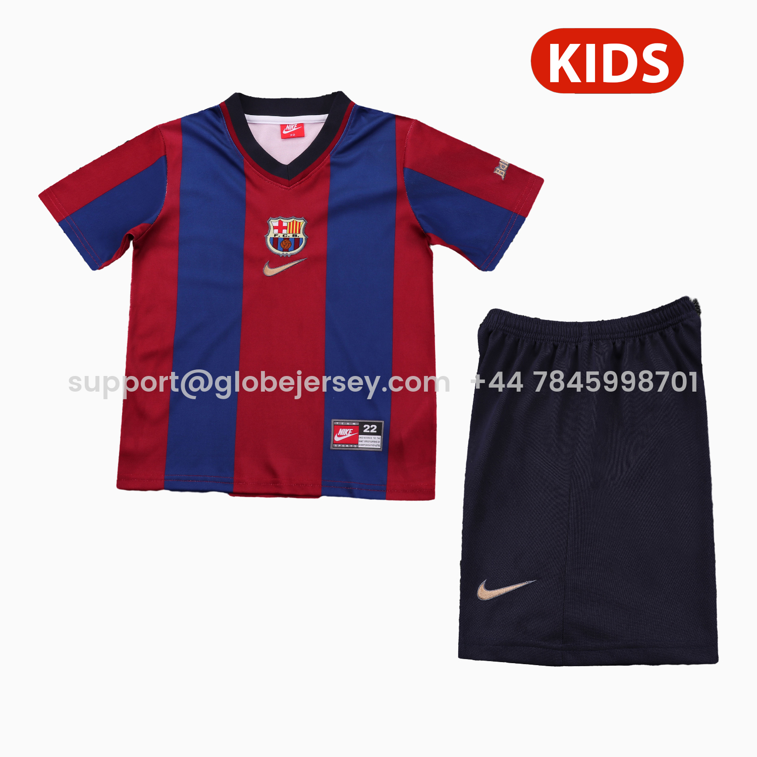 Retro Barcelona 1998-99 Home Kids Kit
