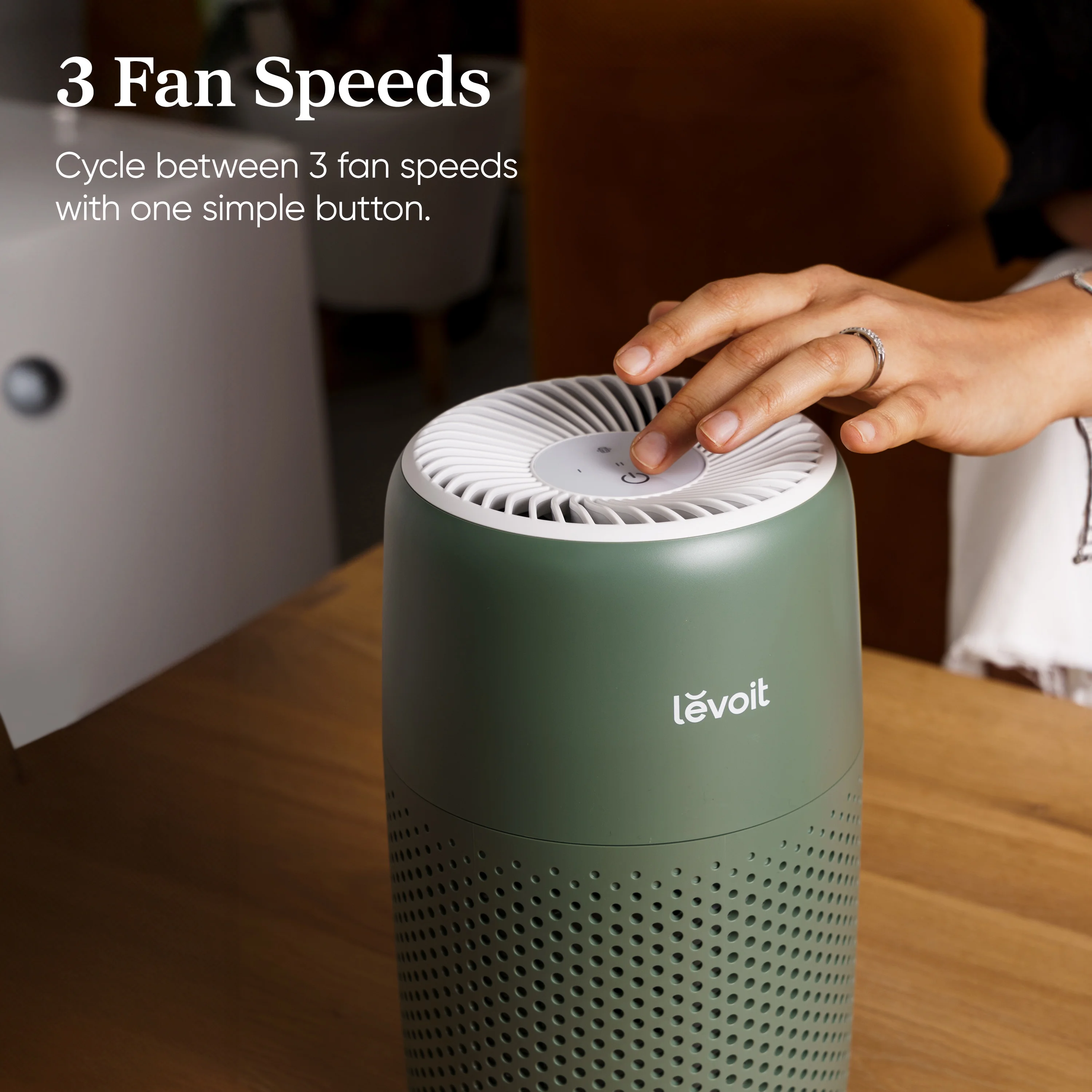 (3 pack) Levoit Desktop Air Purifier with Aroma for Bedroom & Office (255 Sq. ft), Core Mini-P, Green