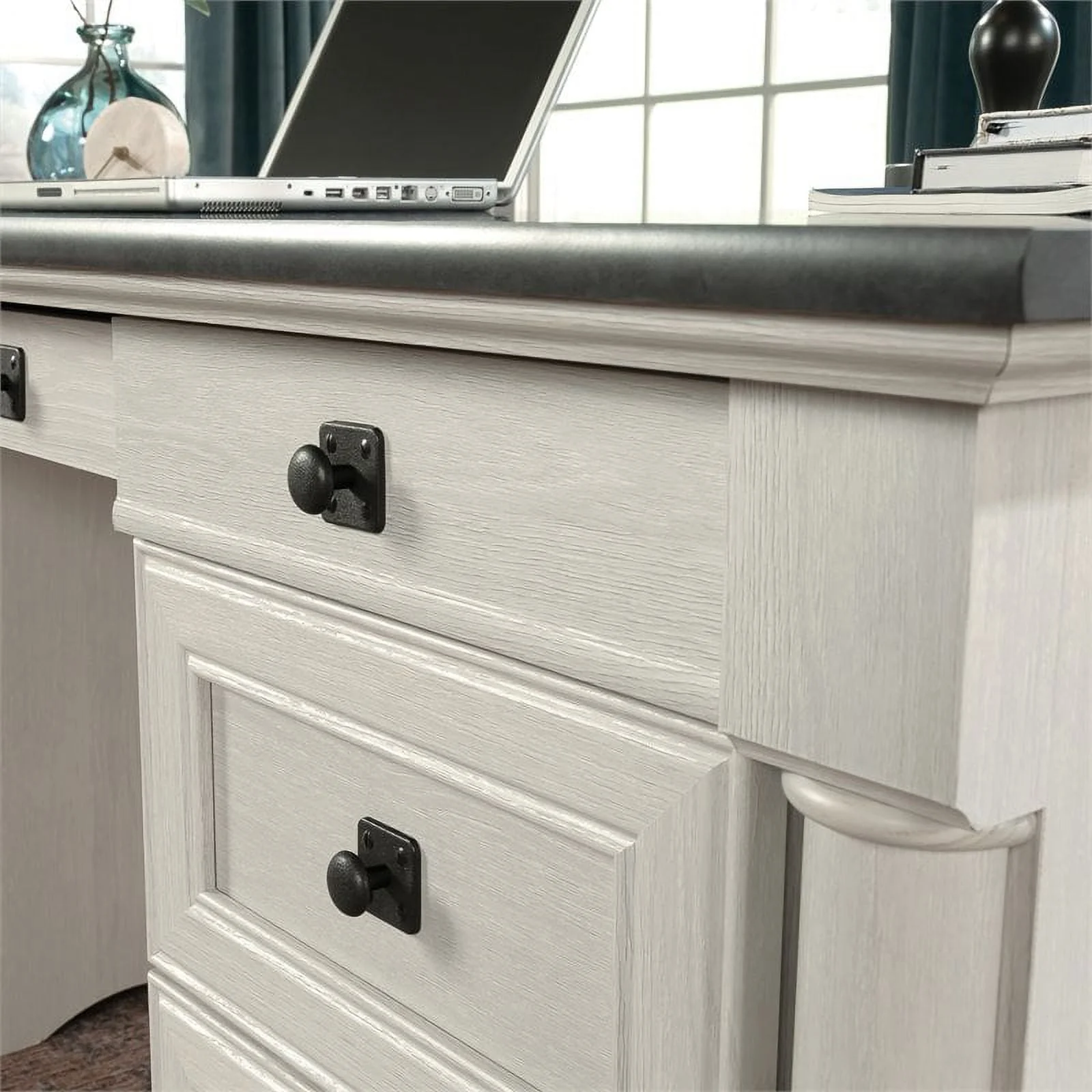 Sauder Palladia Executive Home Office Desk, Glacier Oak Finish