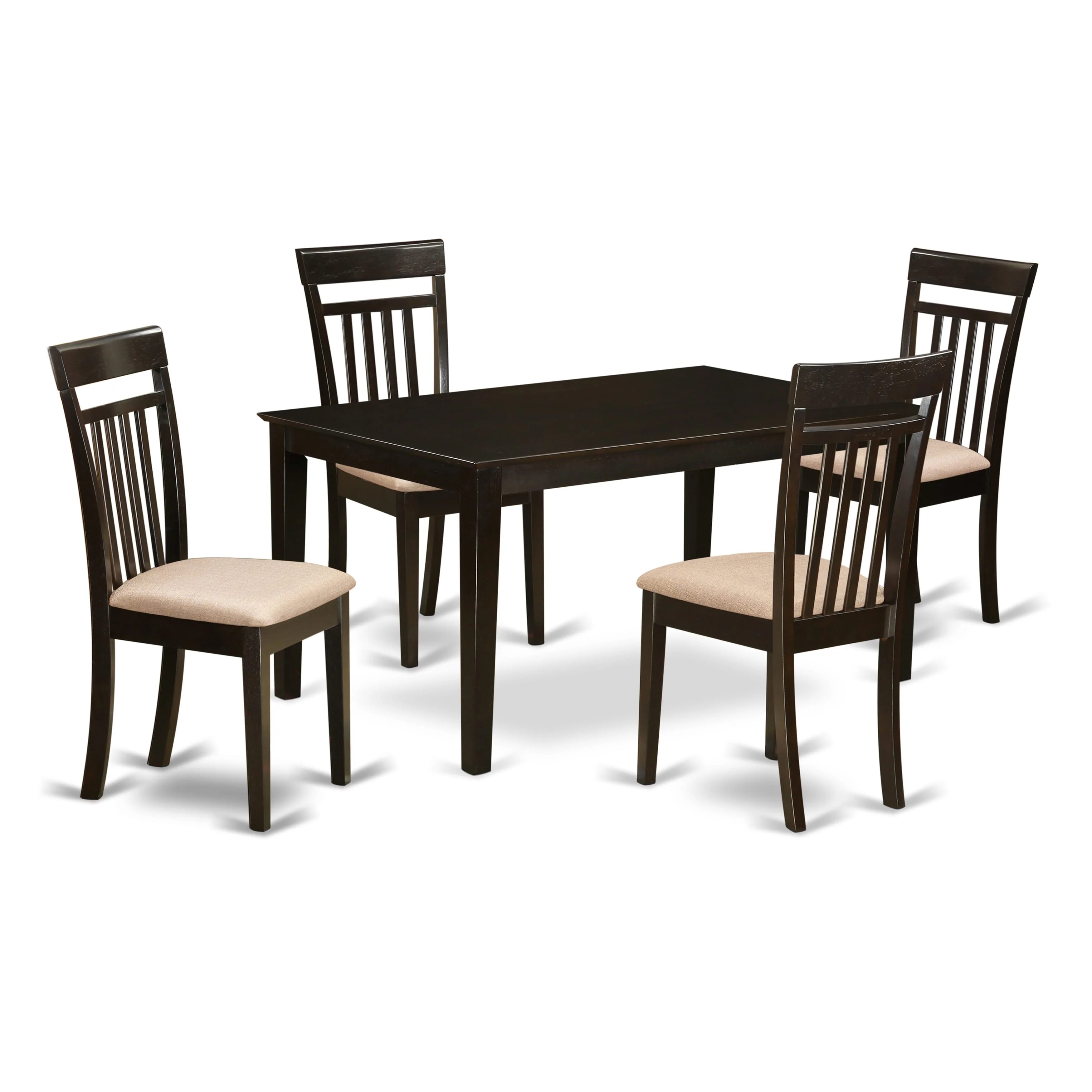 East West Furniture CAP5S-CAP-C 5 Piece Formal Dining Room Set- Dining Table Top and 4 Dining Room Chairs