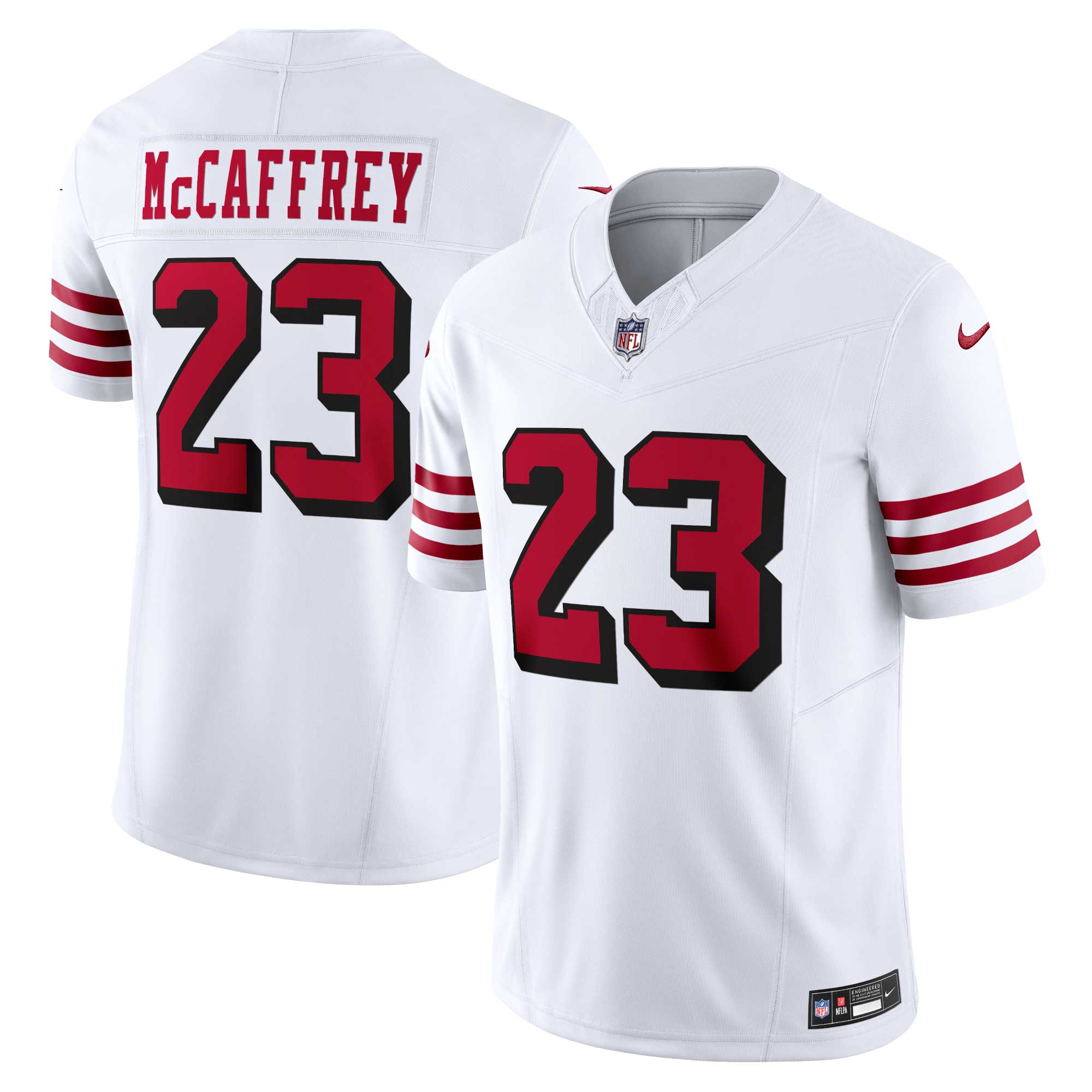 Christian McCaffrey San Francisco 49ers Nike Vapor F.U.S.E. Limited 2nd Alternate Jersey - White