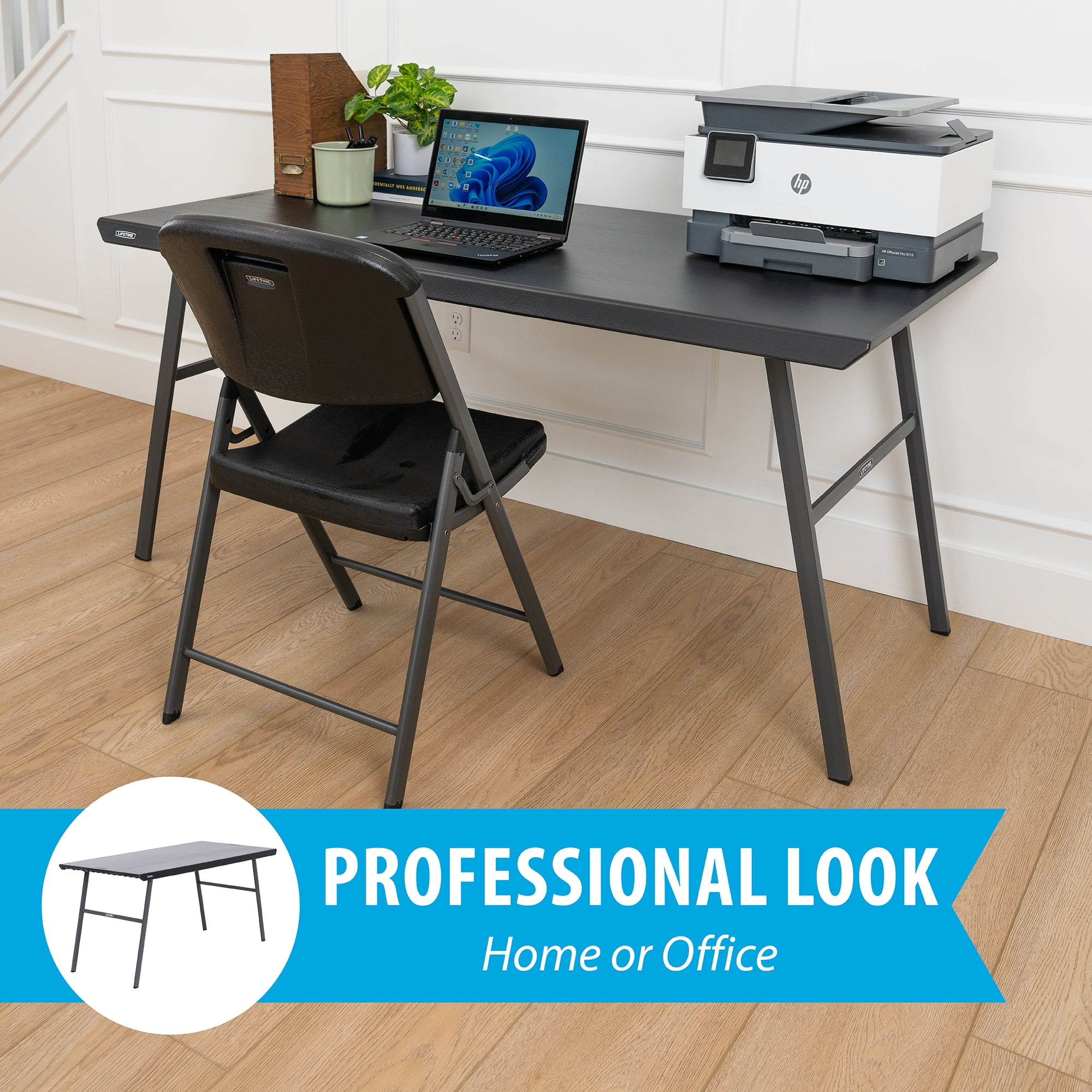 Lifetime 5 ft. Folding Home Office Desk, Black (80957)