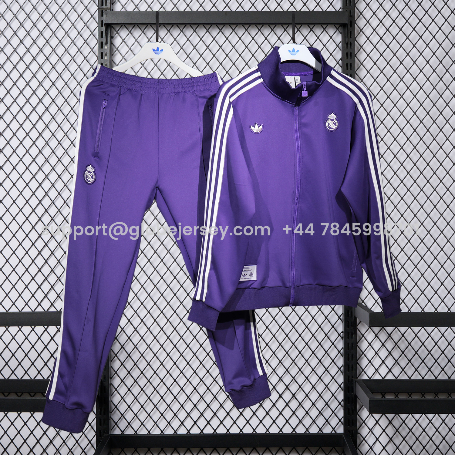 Real Madrid 25-26 White Lines Training Set - Purple Top and Purple Pants