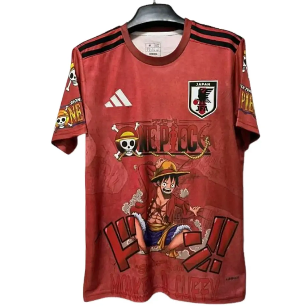 2025-26 Japanese Straw Hat Boys Red Jersey - Fan Edition