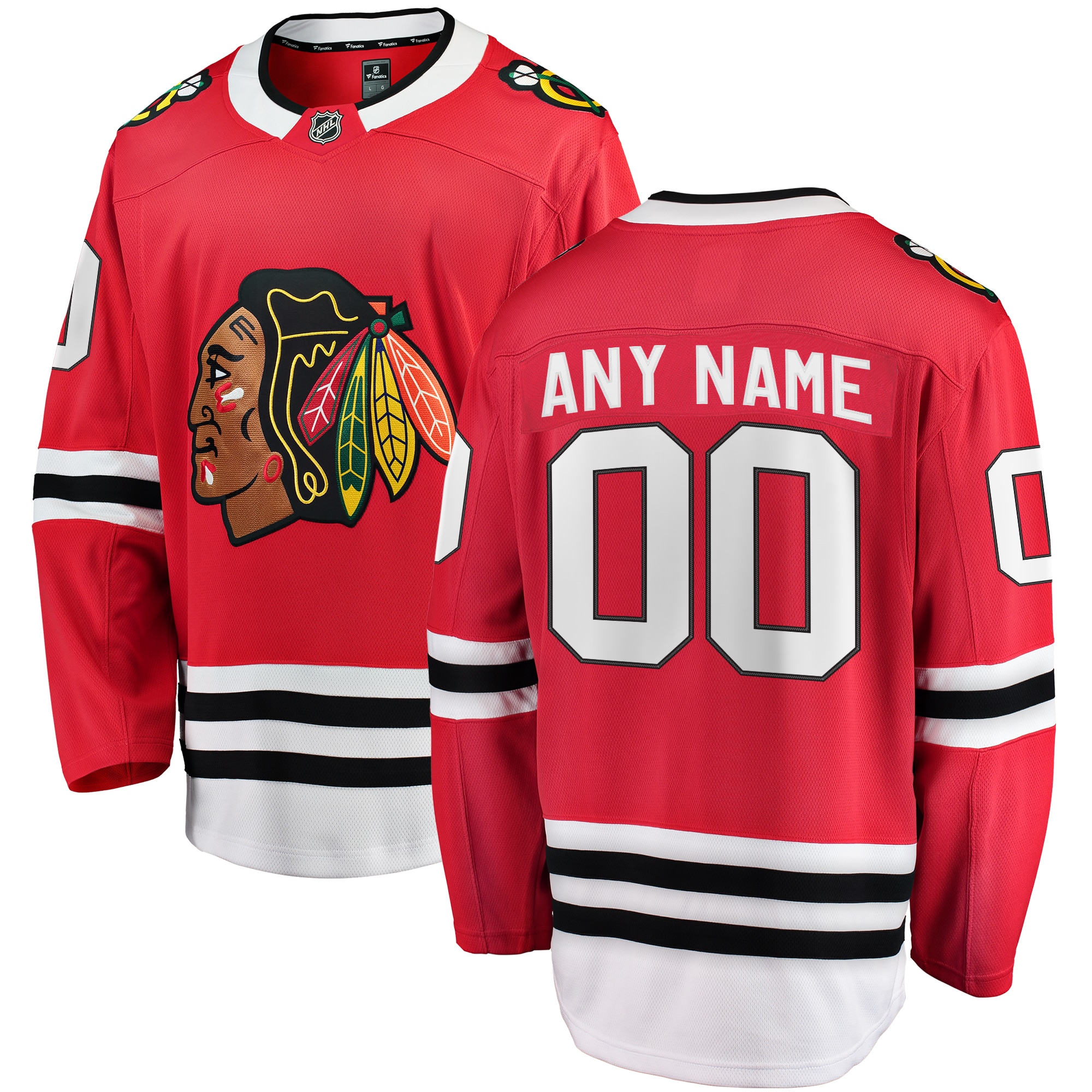 Chicago Blackhawks Fanatics Home Breakaway Custom Jersey – Red