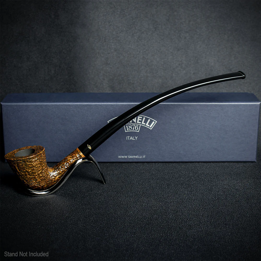 Savinelli Brownblast Churchwarden Briar Pipe - 921 6mm