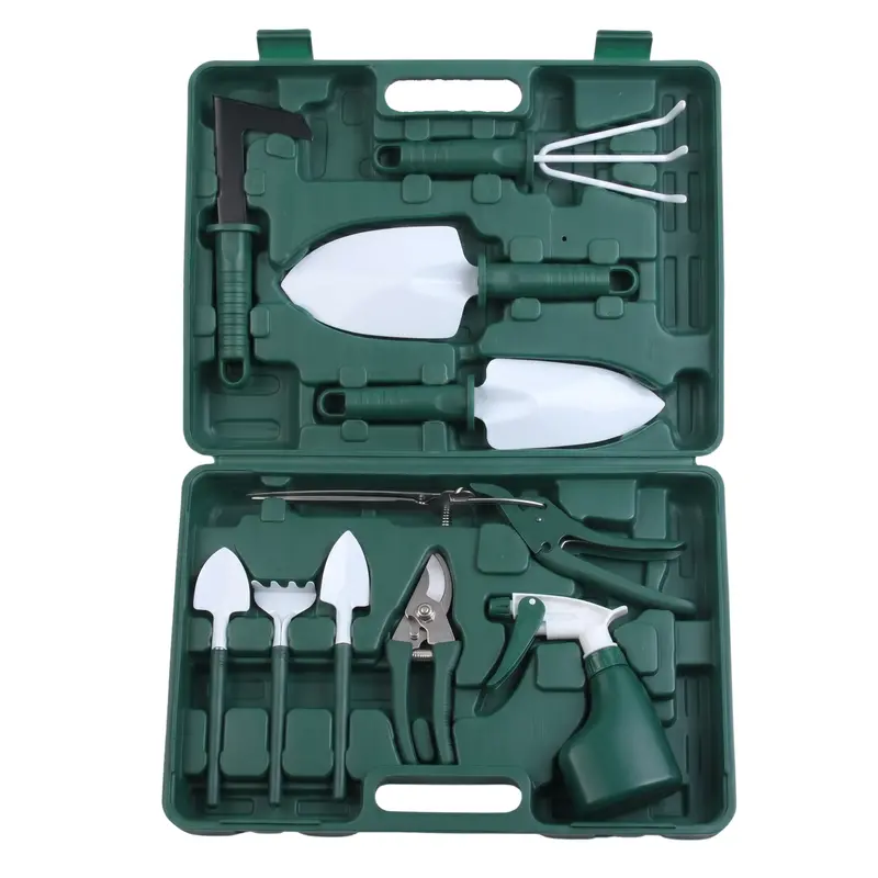 10-Piece Premium Gardening Tool Set with Carry Case and Organizational Storage