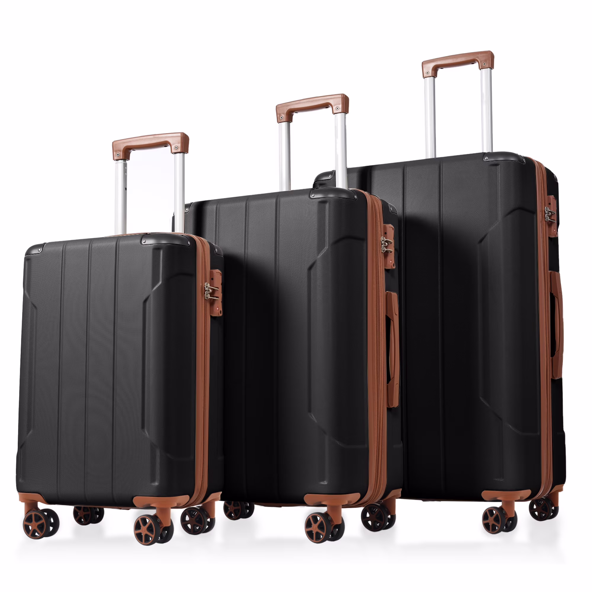 Luggage Sets 3 Piece, Expandable Hard shell ABS Suitcases with Double Spinner, Travel luggage Set