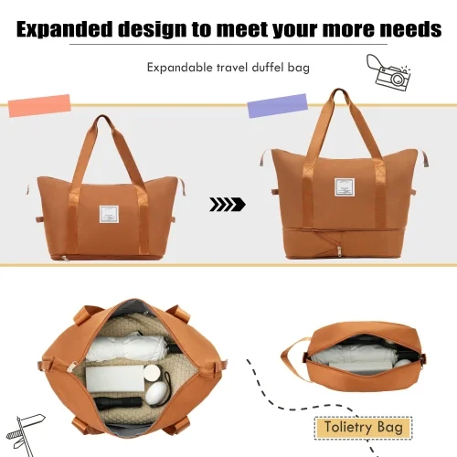 Softside Luggage Expandable 5 Piece Set Suitcase with Duffel Bag Upright Spinner Softshell Lightweight Luggage Travel Set